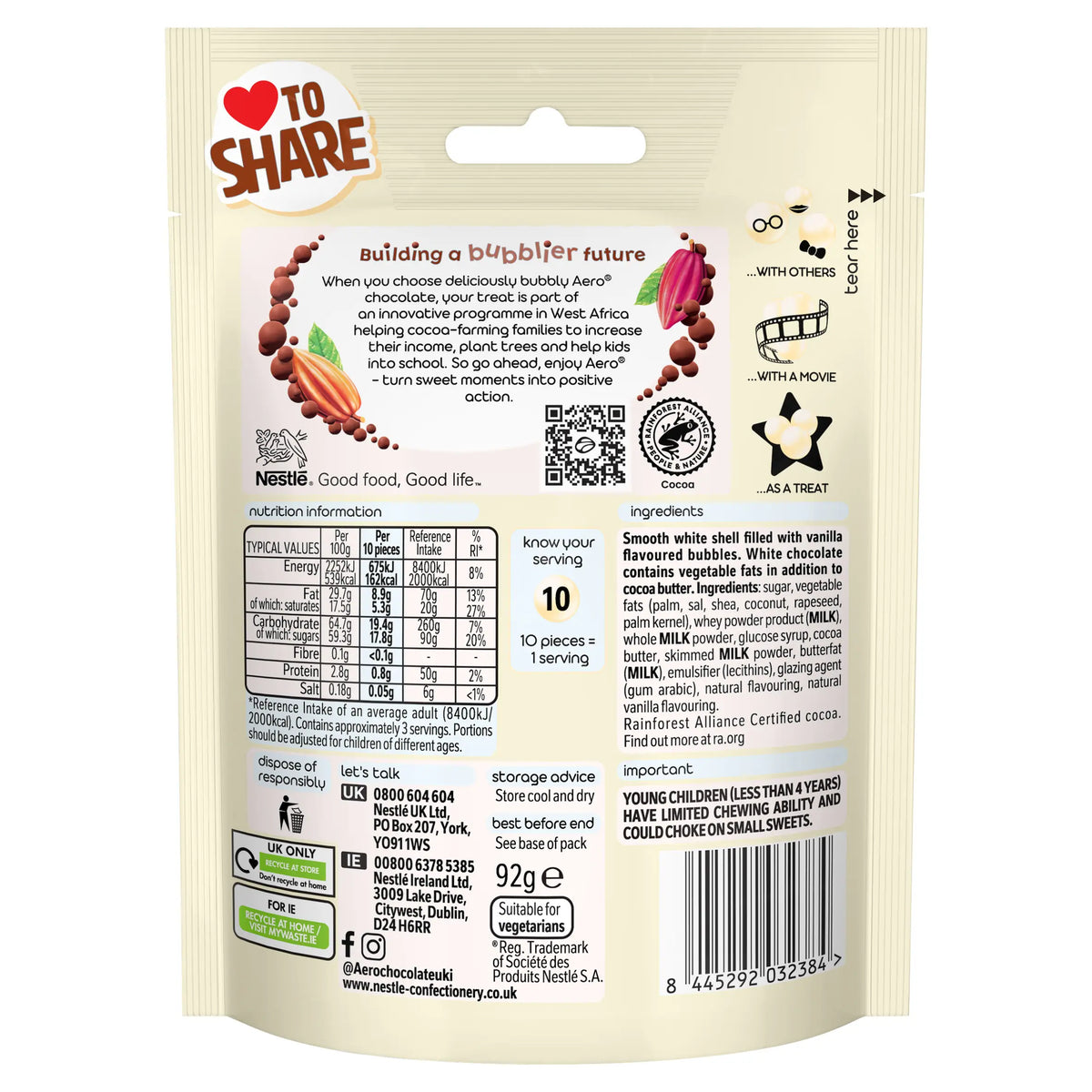 Aero Bubble Milkybar White Chocolate 92g — image 3