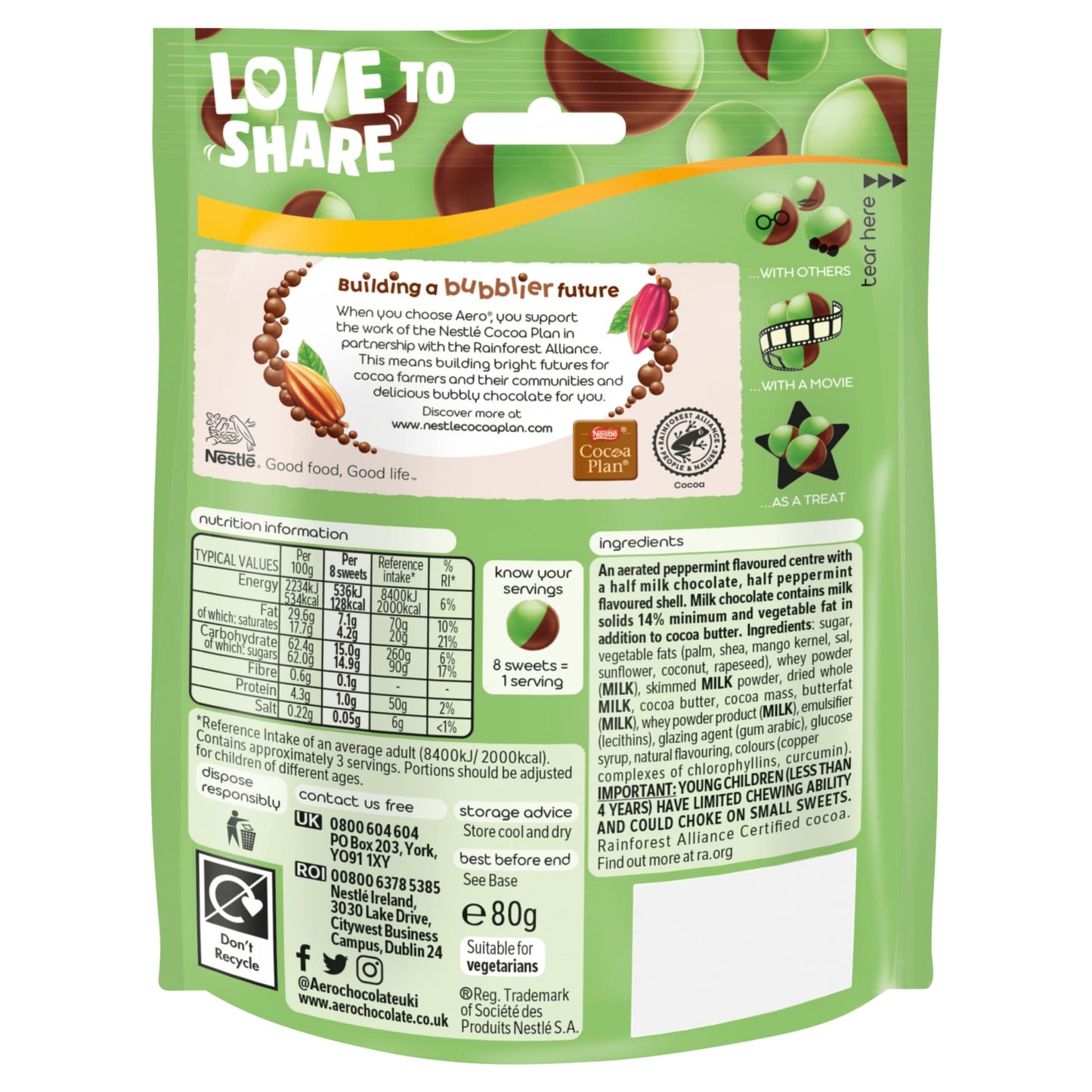Aero Peppermint Milk Chocolate Bubbles 80g — image 4