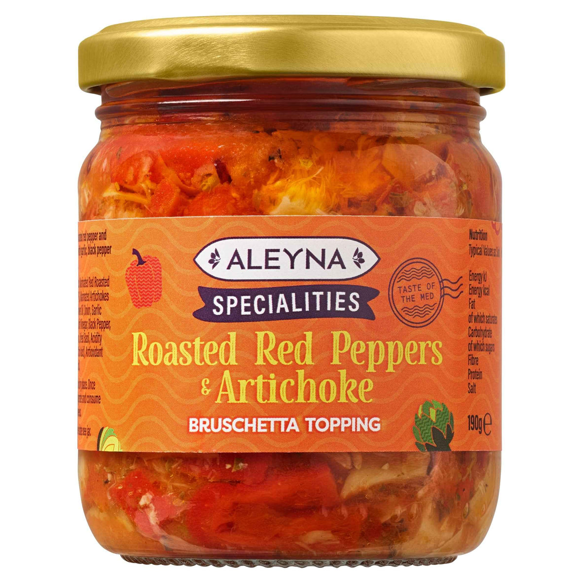 ALEYNA Specialities Roasted Red Pepper And Artichoke Bruschetta