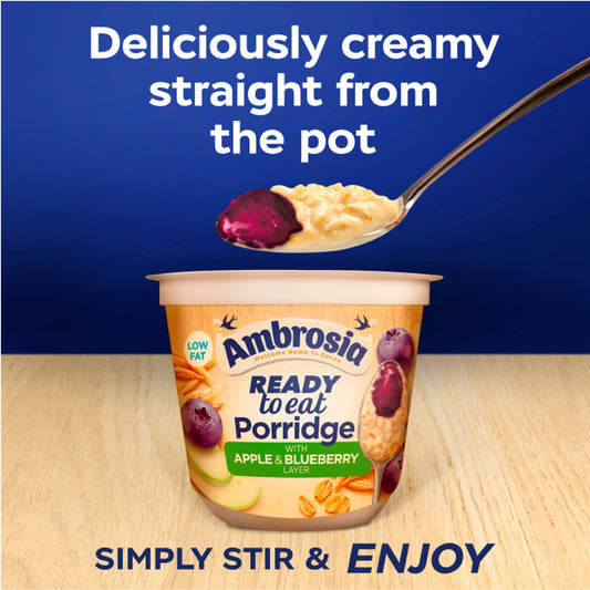 AMBROSIA READY TO EAT APPLE & BLUEBERRY PORRIDGE POT 210g — image 2