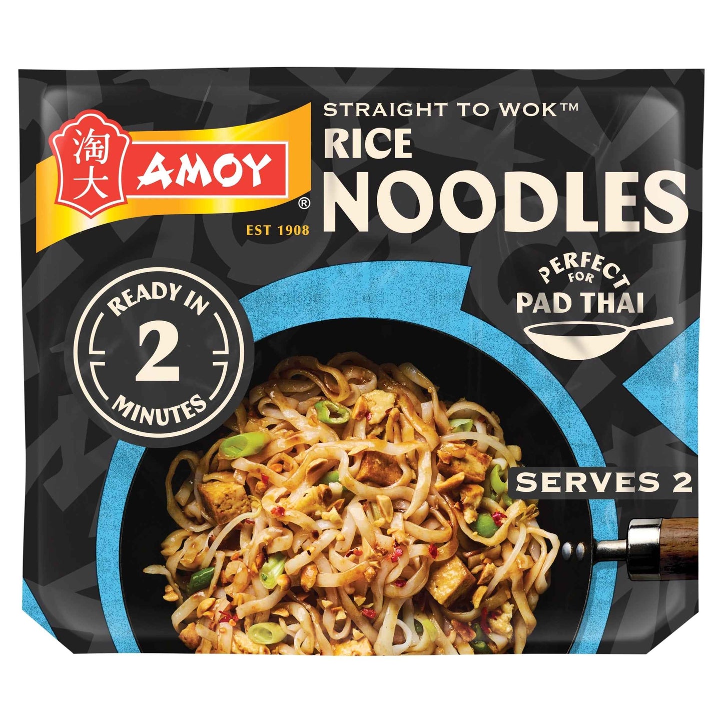 AMOY Straight To Wok Rice Noodles 2 X 150g