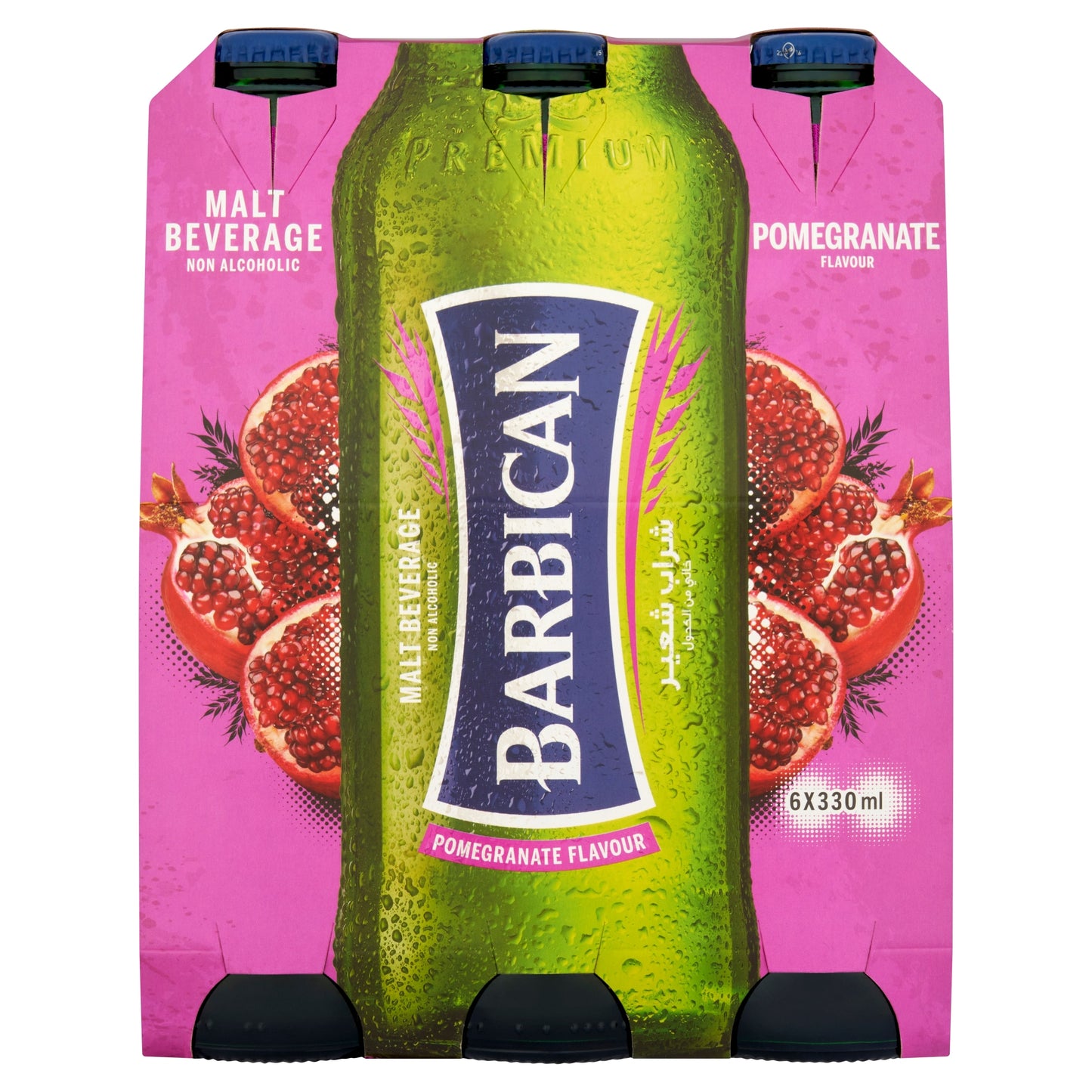 Barbican Malt Beverage Non Alcoholic Pomegranate Flavour 6 x 330ml — image 1