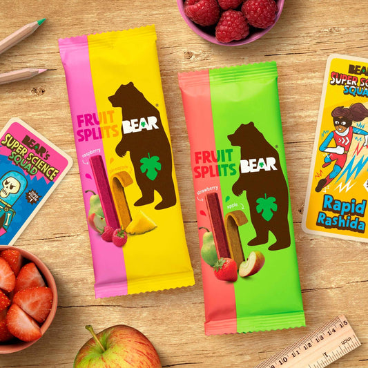 BEAR Fruit Splits Pineapple & Raspberry Multipack 5x20g 5x20g pack shot