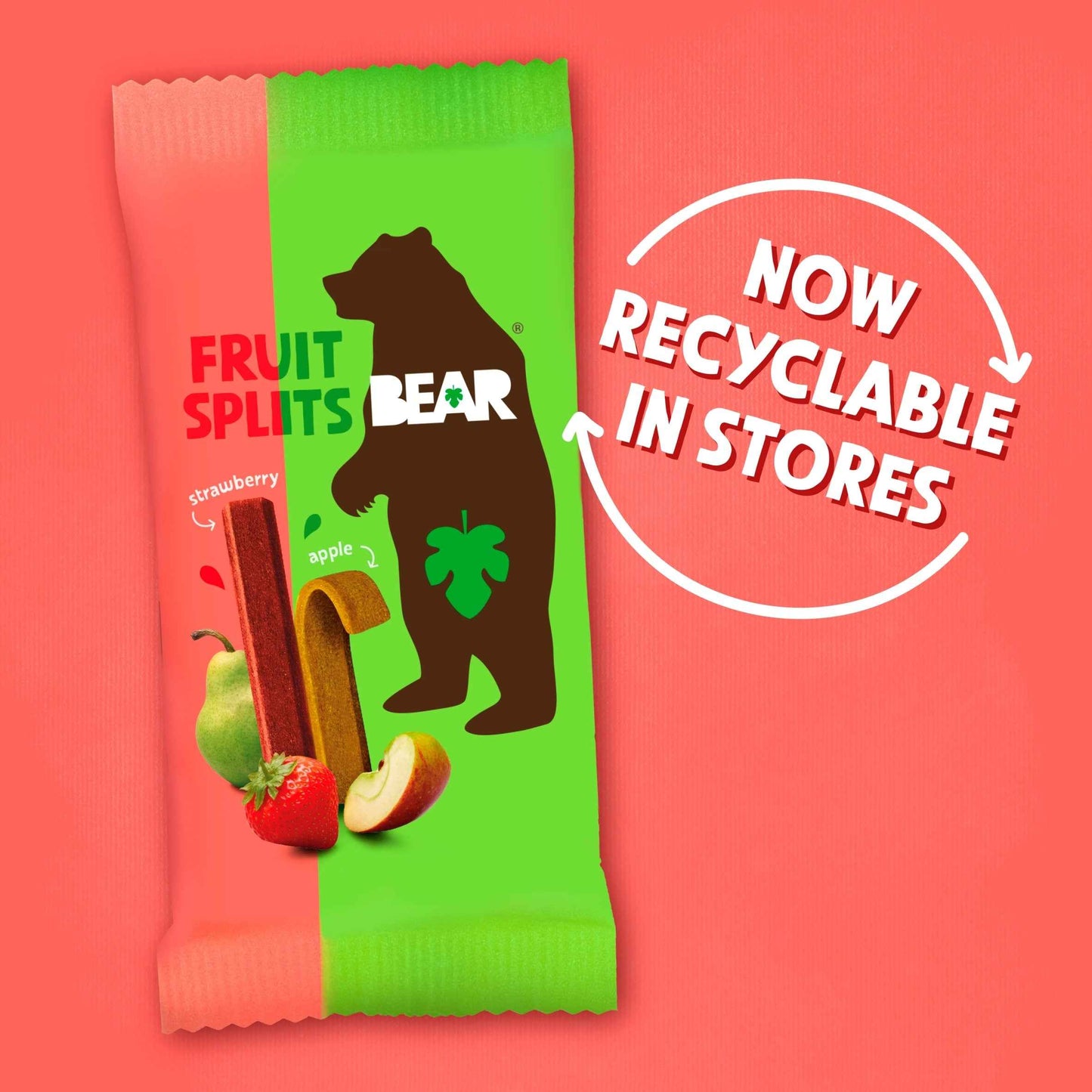 BEAR Fruit Splits Pineapple & Raspberry Multipack 5x20g