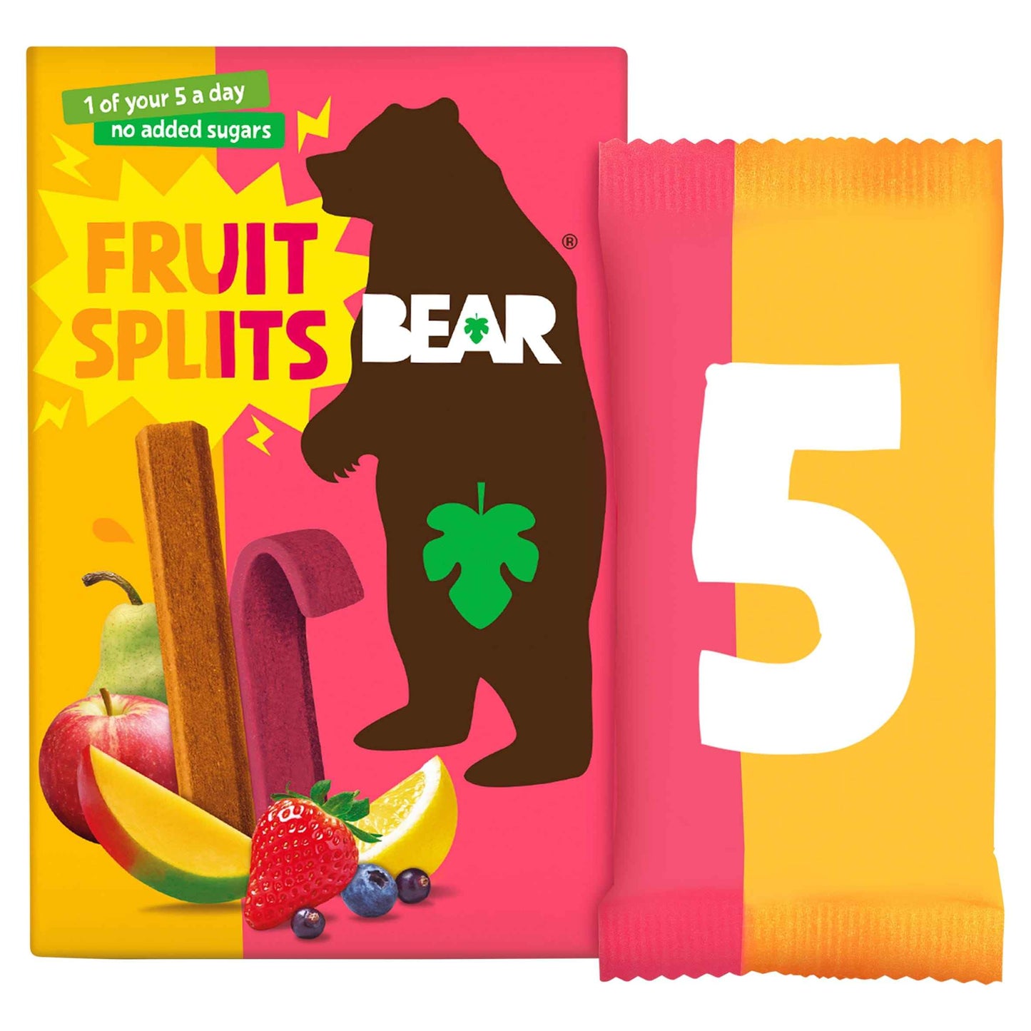 BEAR Fruit Splits Sour Berry & Mango Multipack 5x20g