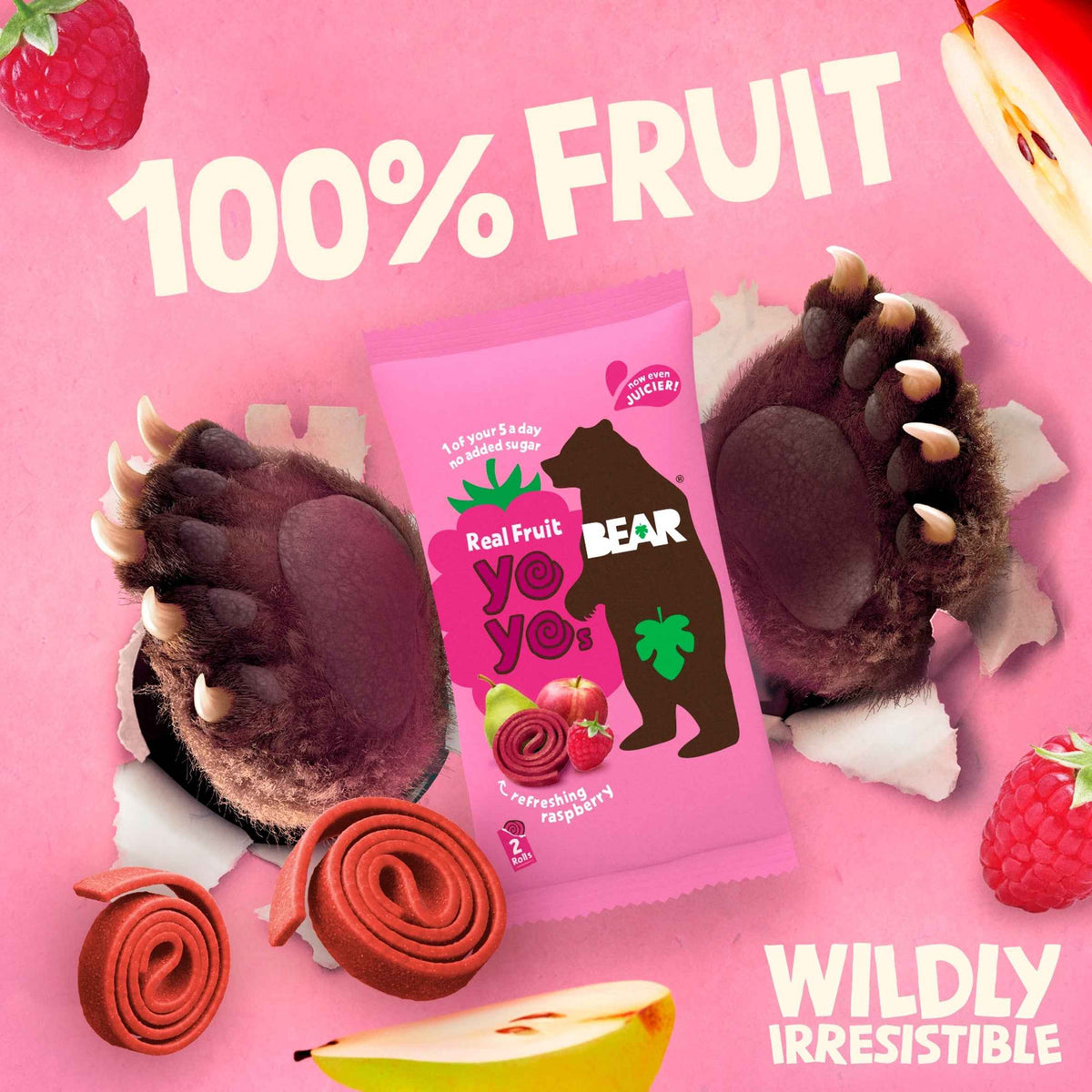 BEAR Fruit Yoyos Raspberry Family Pack 9 X 20g 9x20g pack shot