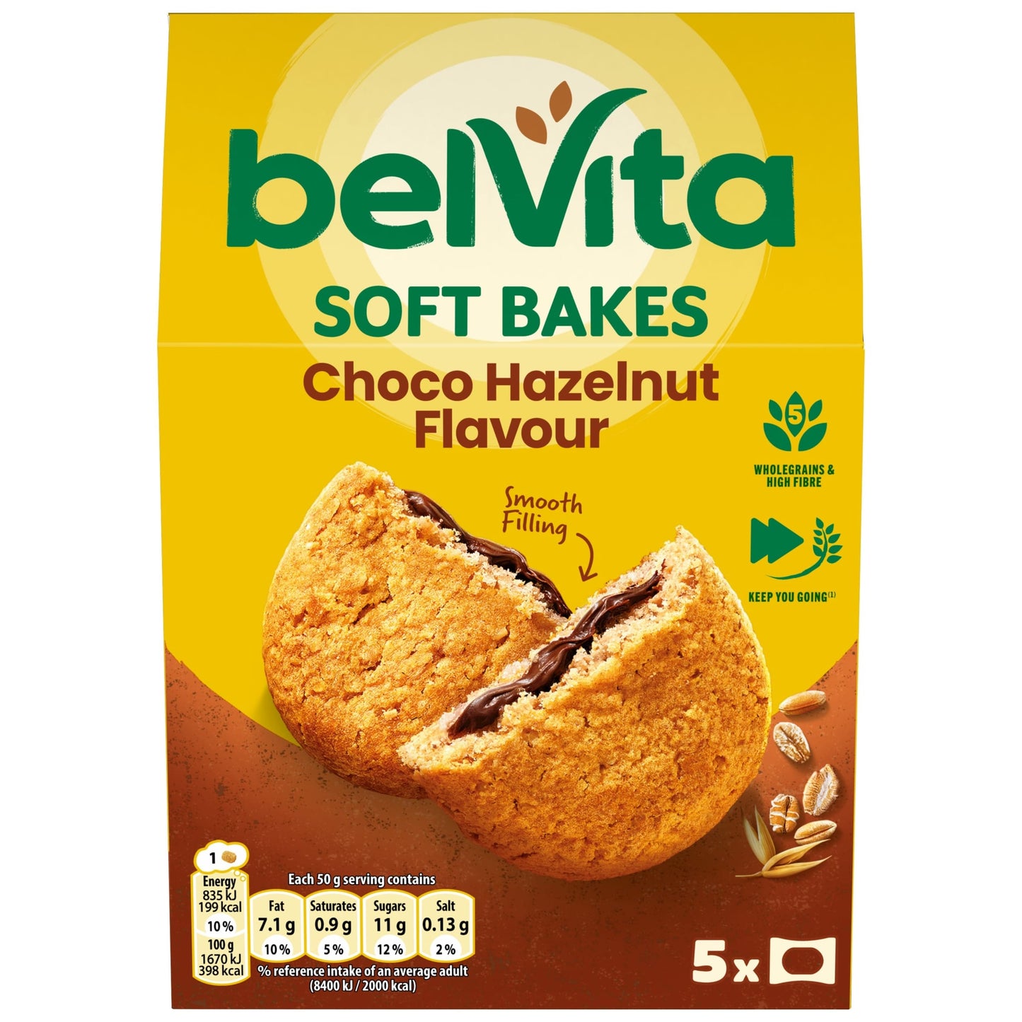 Belvita Breakfast Soft Bakes Chocolate Filled Cereal Snack Bars Pack 5 x 50g — image 5