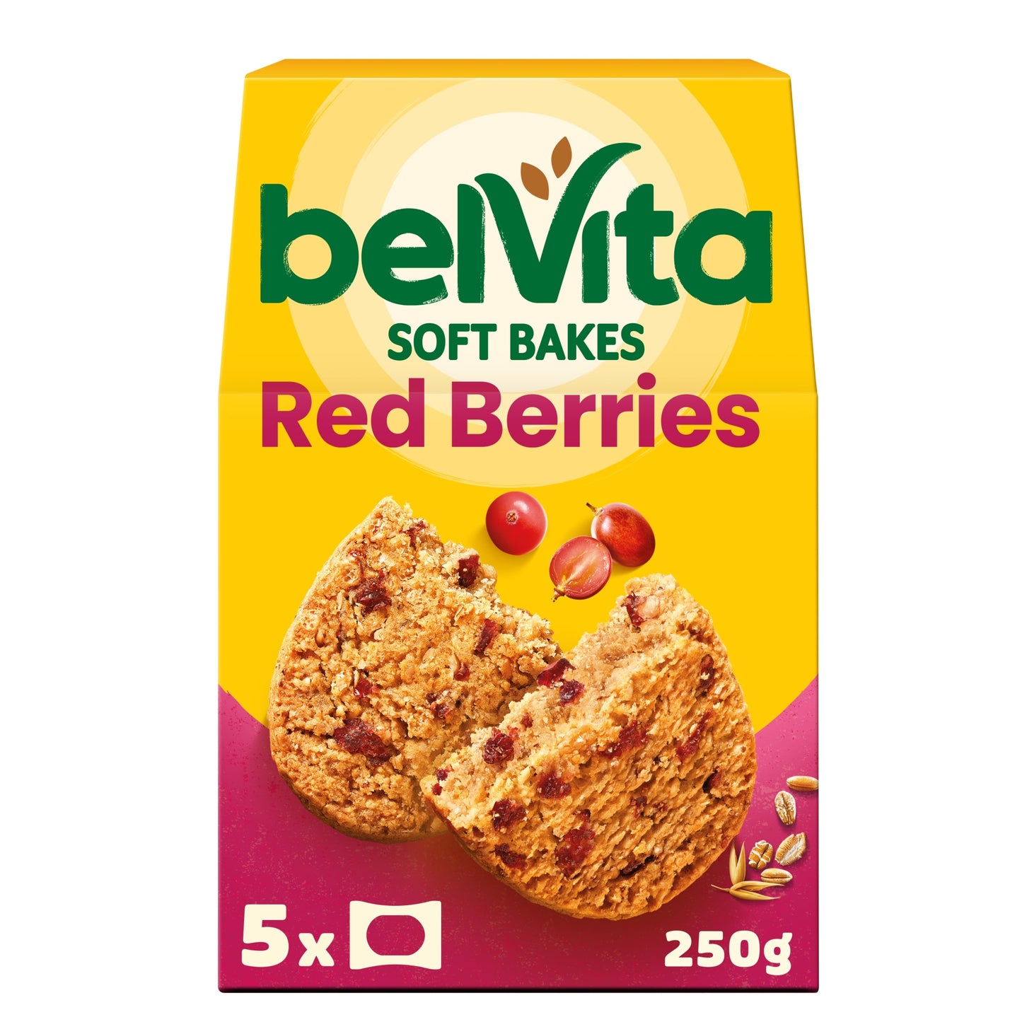 Belvita Breakfast Soft Bakes Red Berries Cereal Snack Bars Pack 5 x 50g — image 1
