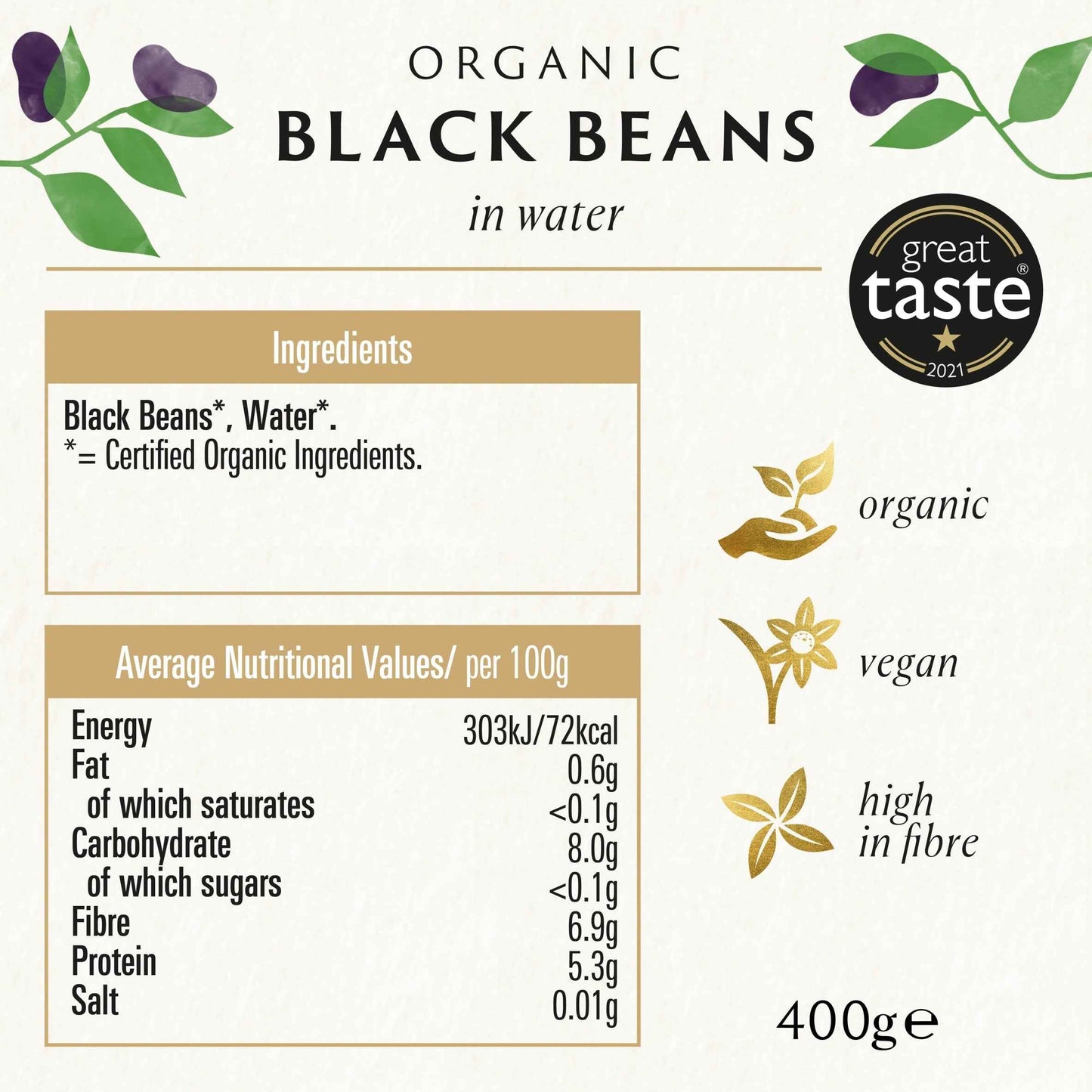 BIONA Organic Black Beans 400g extra photo