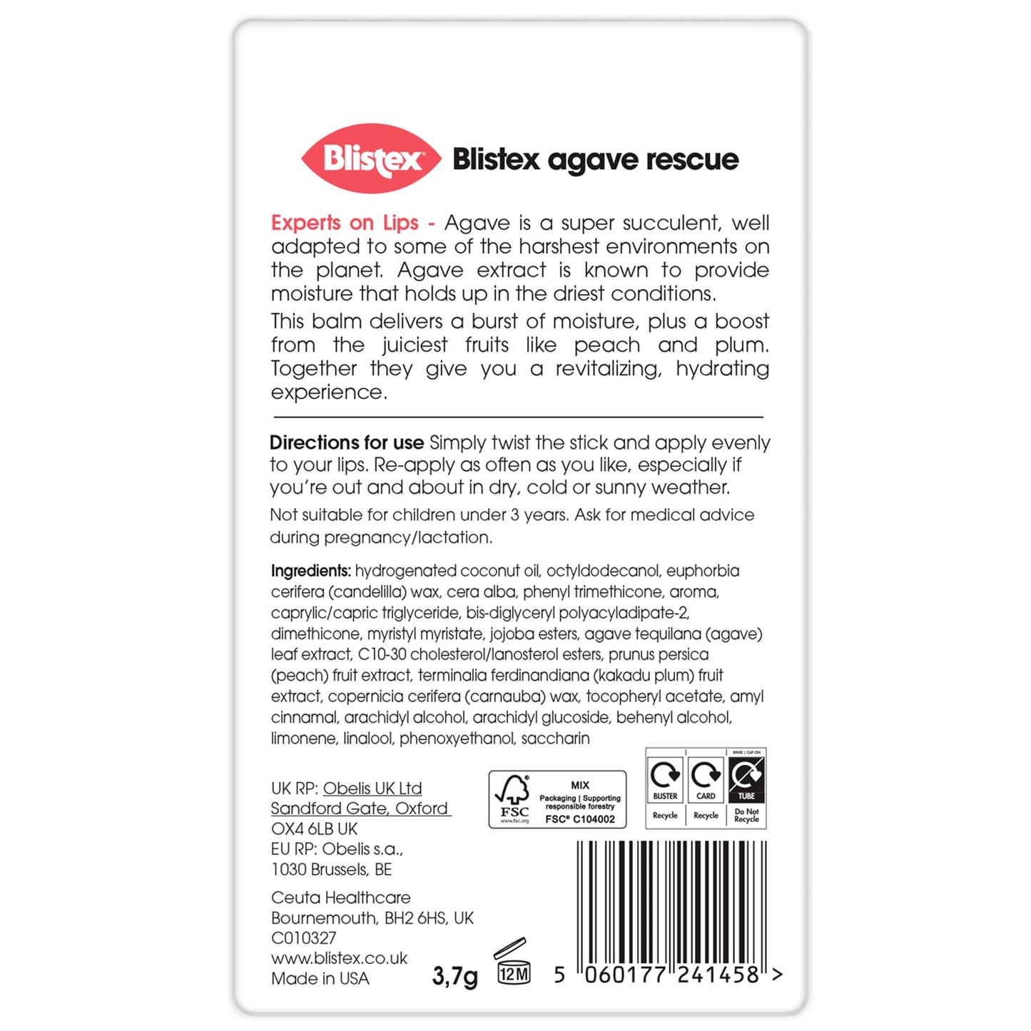 Blistex Agave Rescue Lip Balm 3.7g — image 2