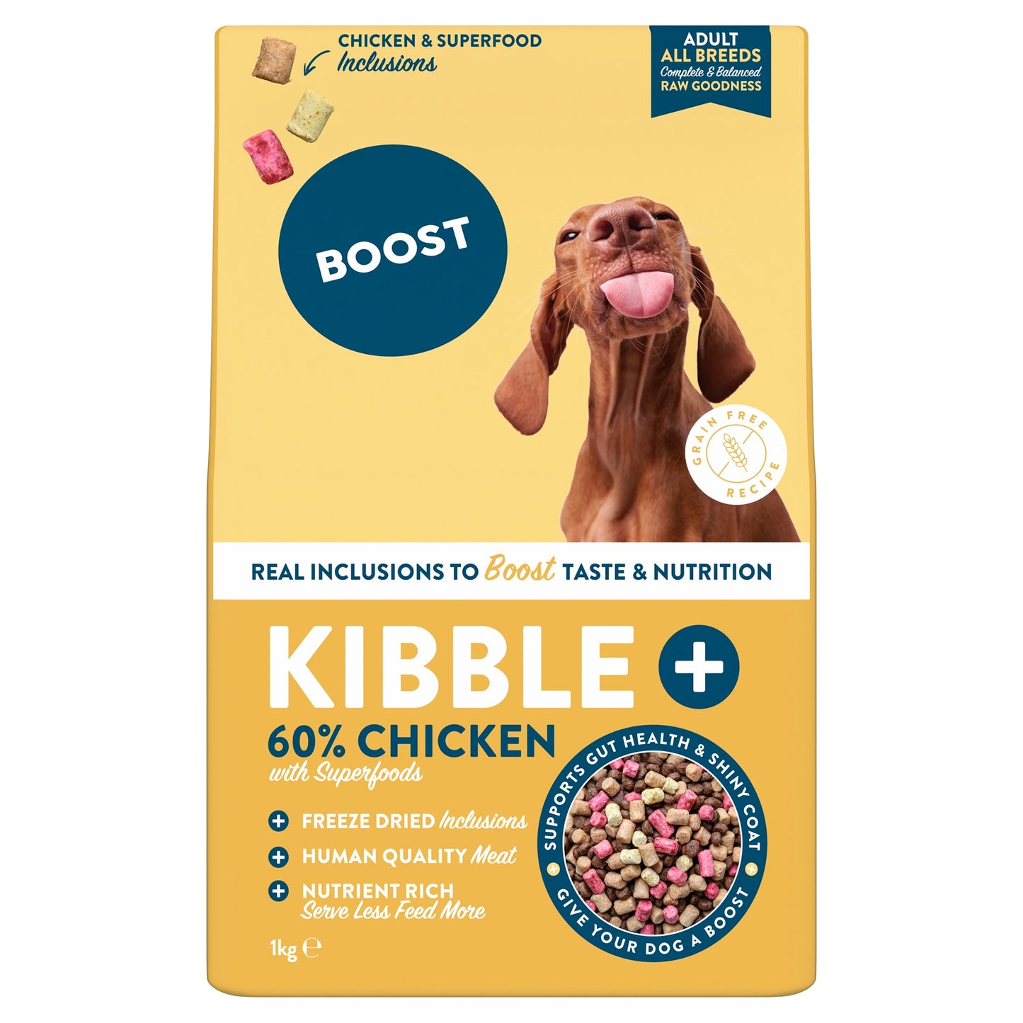 BOOST Kibble Plus with Real Chicken & Superfood Freeze Dried for Dogs 1kg — image 1