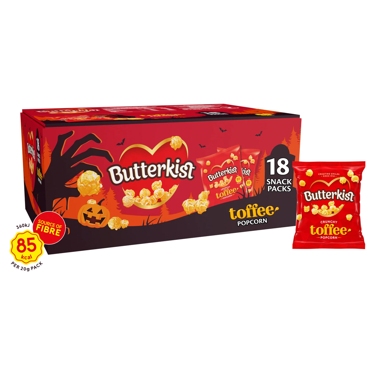 Butterkist Toffee Popcorn Box 18x20g — image 1