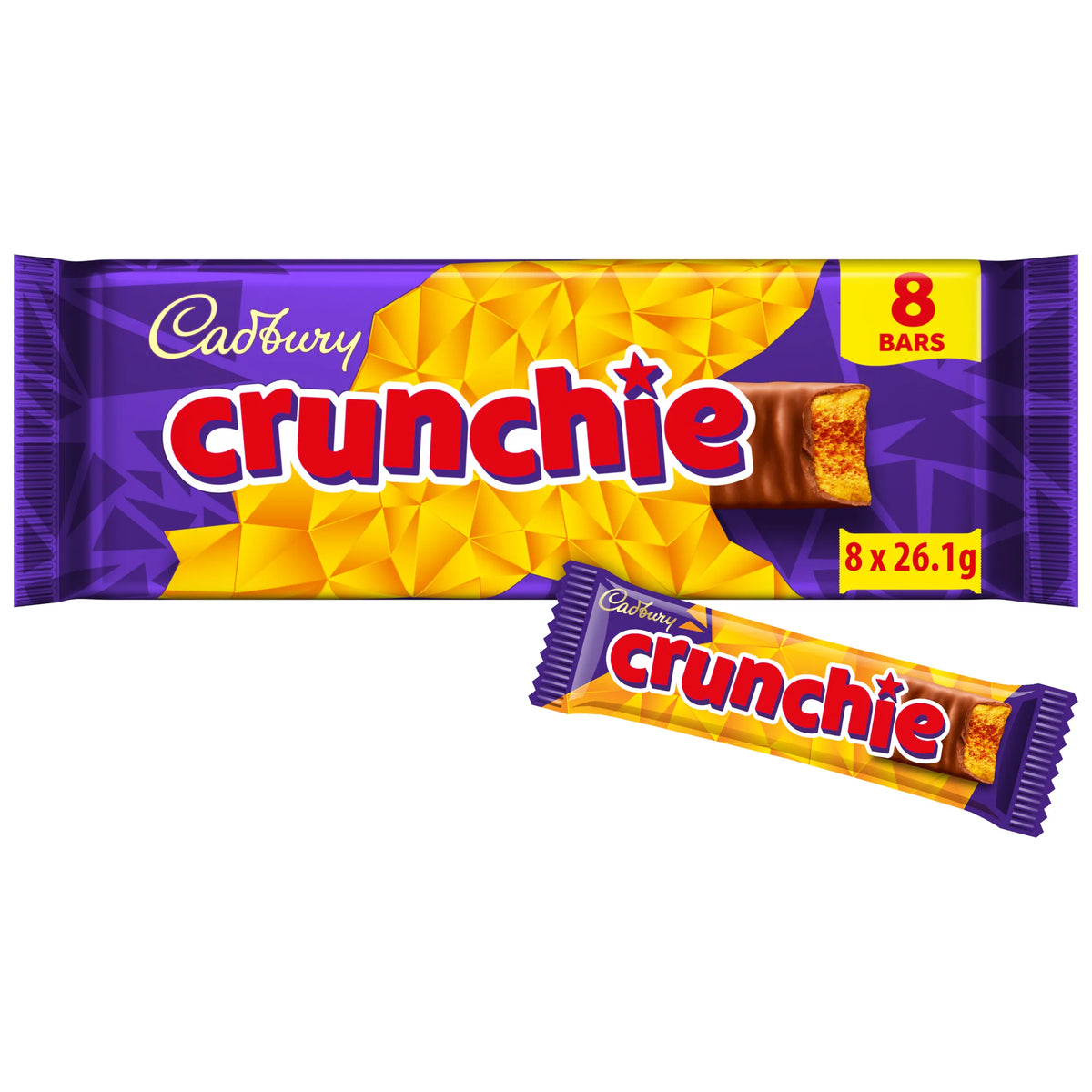 Cadbury Crunchie Chocolate Bar Multipack 8 x 26.1g — image 1