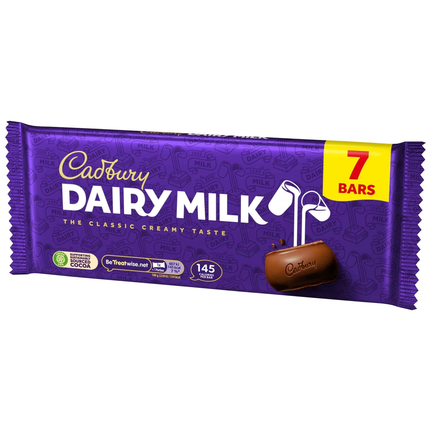 Cadbury Dairy Milk Chocolate Bar Multipack 7 Pack 7 X 27.2g pack shot