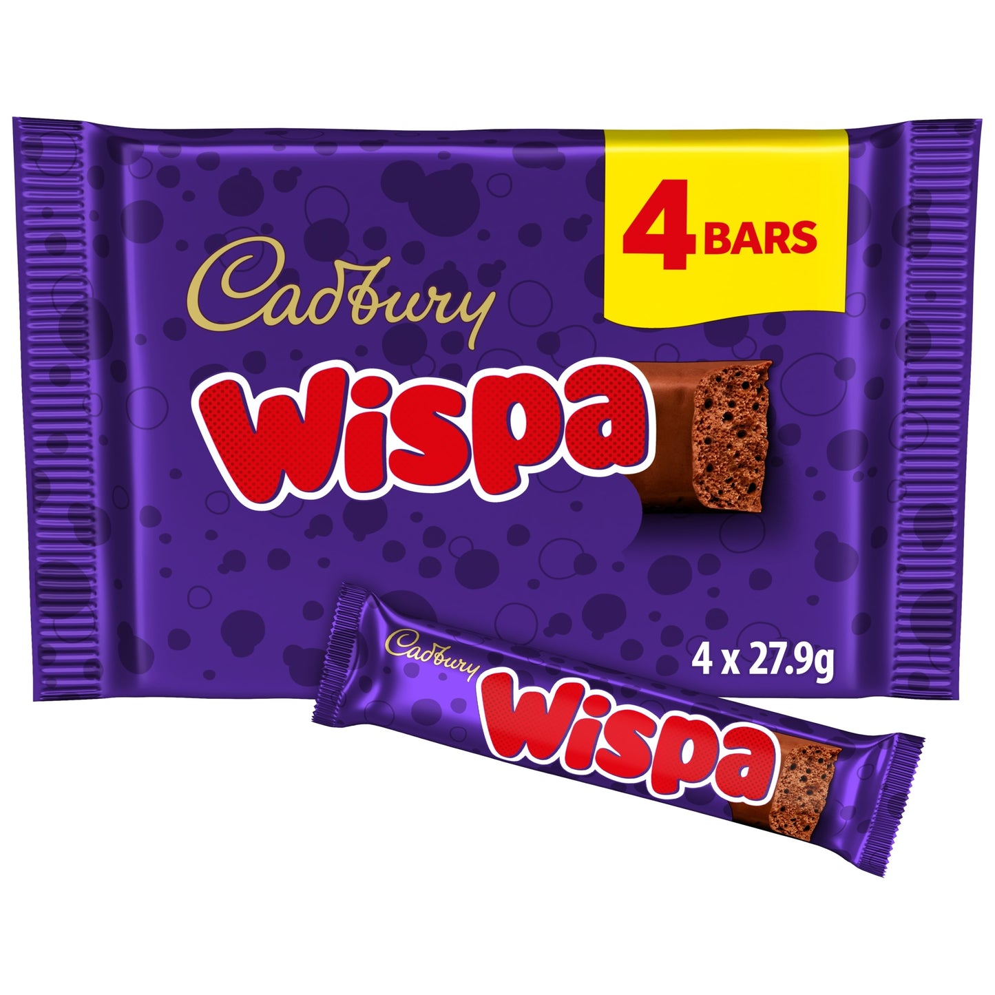 Cadbury Wispa Chocolate Bar 4 Pack Multipack 111.6g — image 1