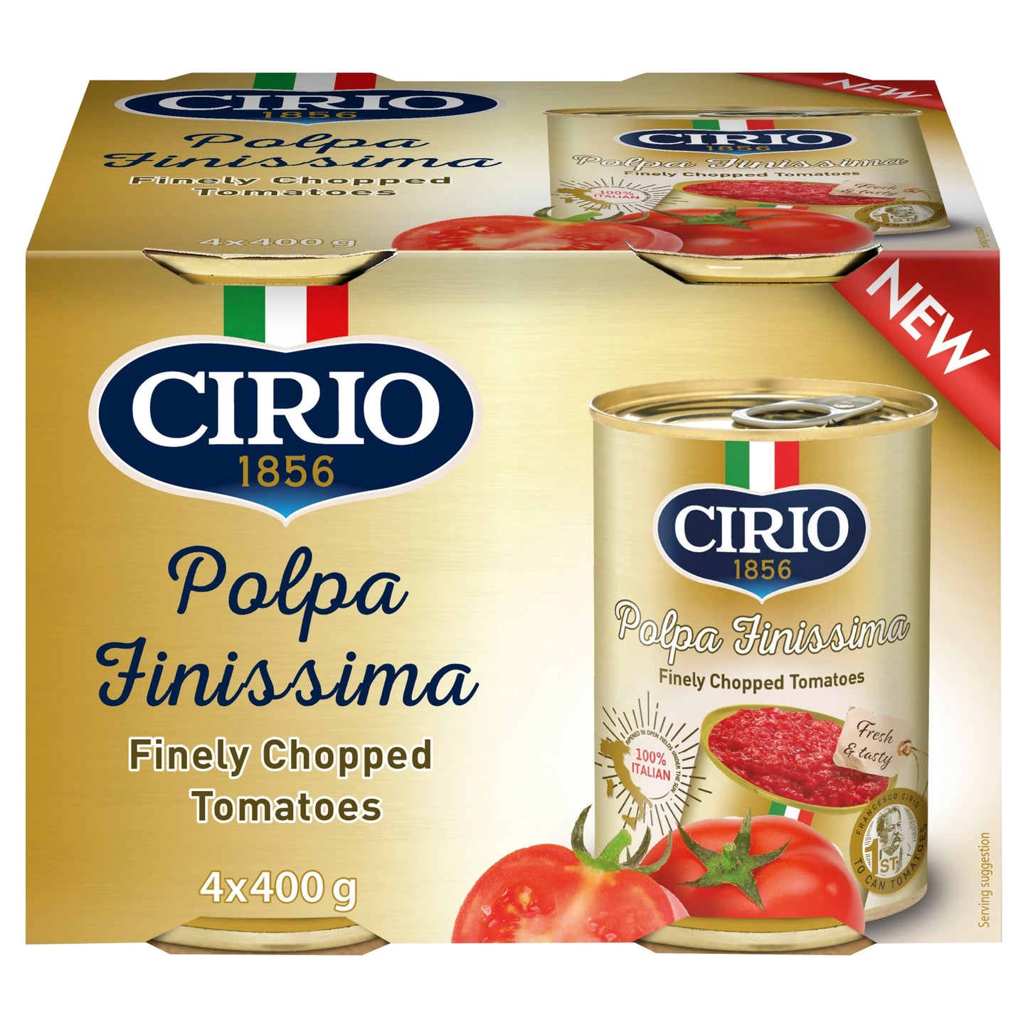 Cirio Polpa Finissima Finely Chopped Tomatoes 4 x 400g — image 1