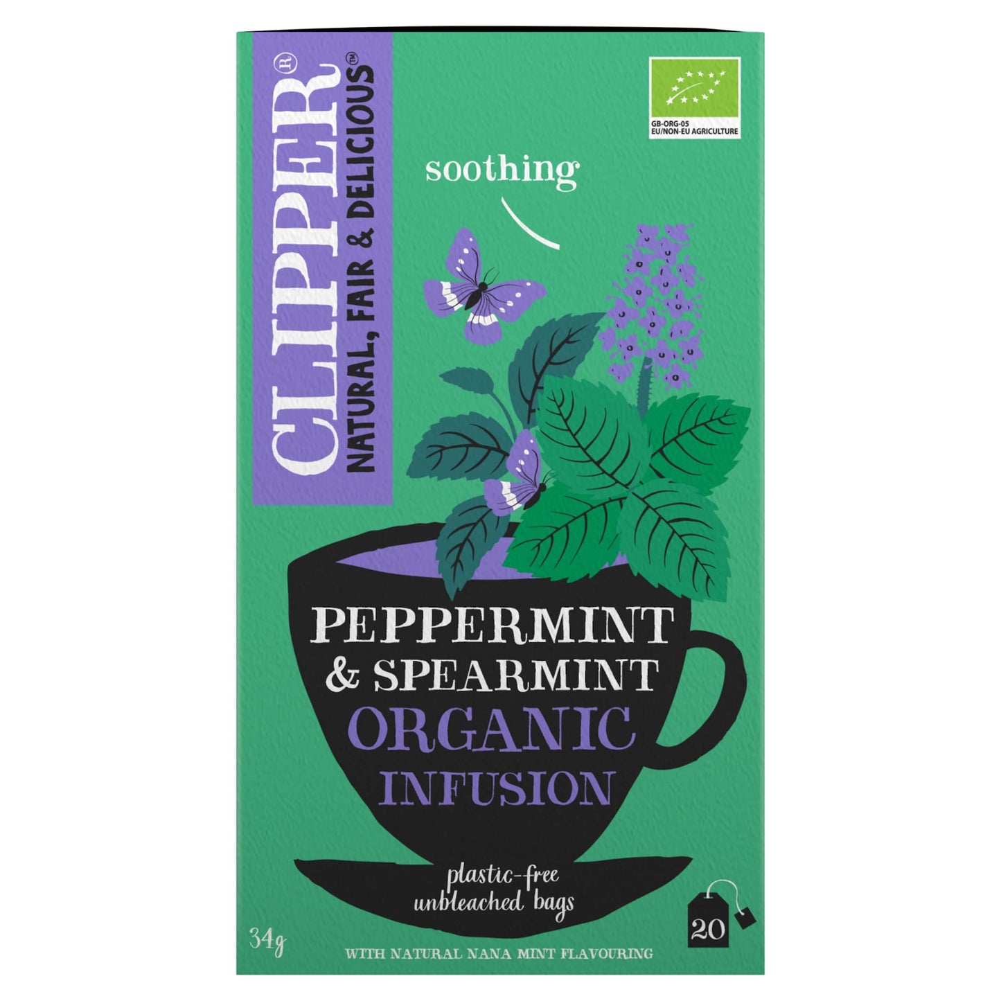 Clipper Organic Infusion - Peppermint & Spearmint 20 Pack 34g — image 1