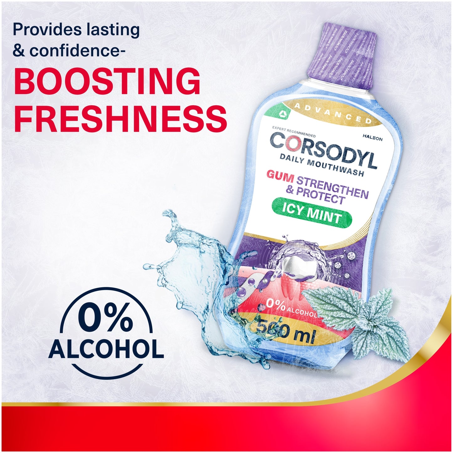 Corsodyl Gum Strengthen & Protect Icy Mint Mouthwash 500ml — image 5