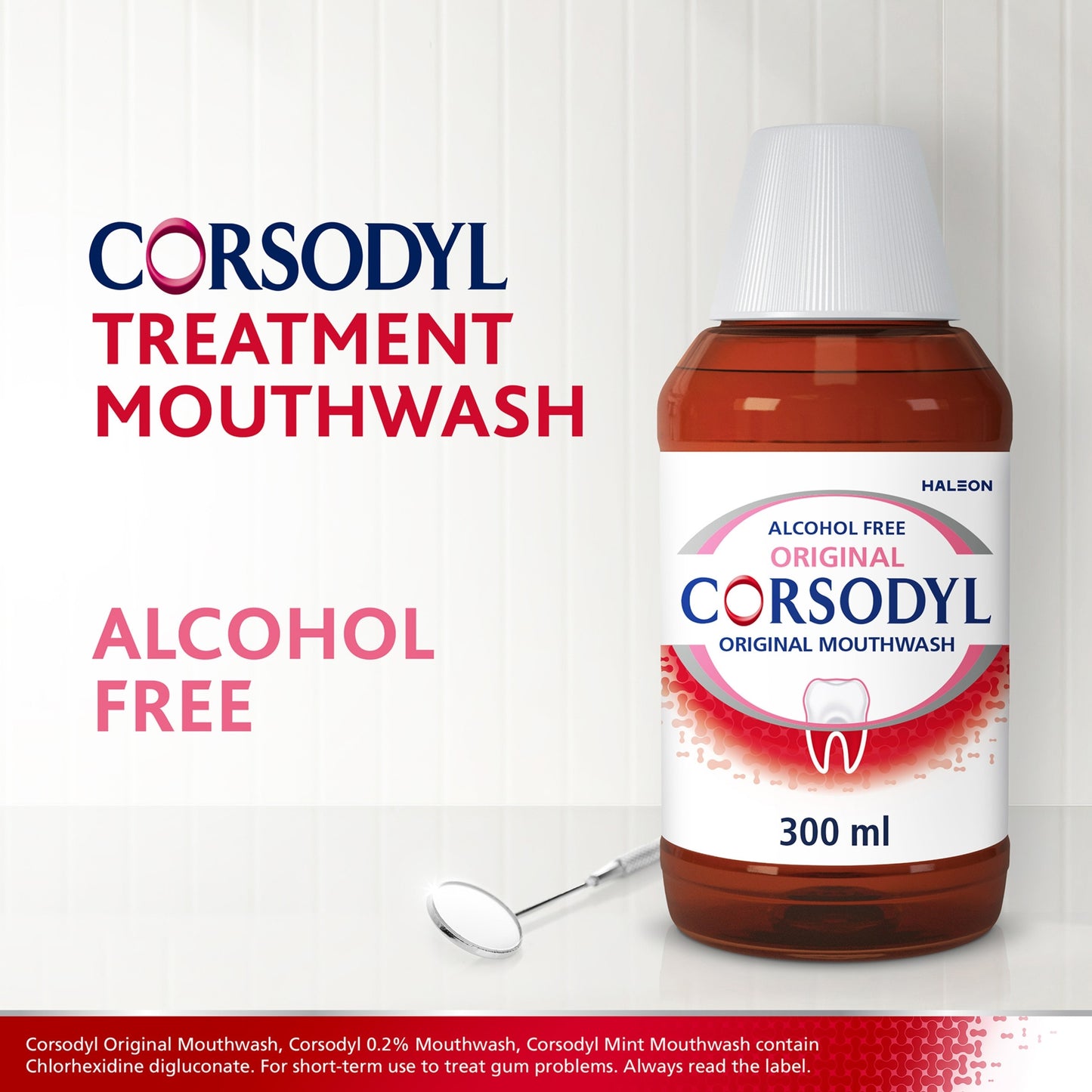 Corsodyl Medicated Antibacterial Mouthwash Original Alcohol Free 300ml — image 5