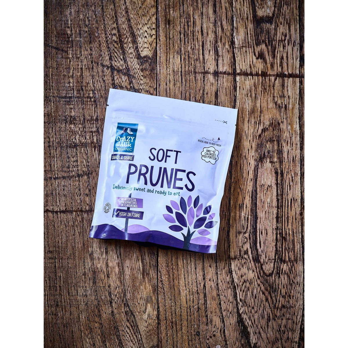 Crazy Jack Organic Organic Soft Ready To Eat Prunes 200g pack shot