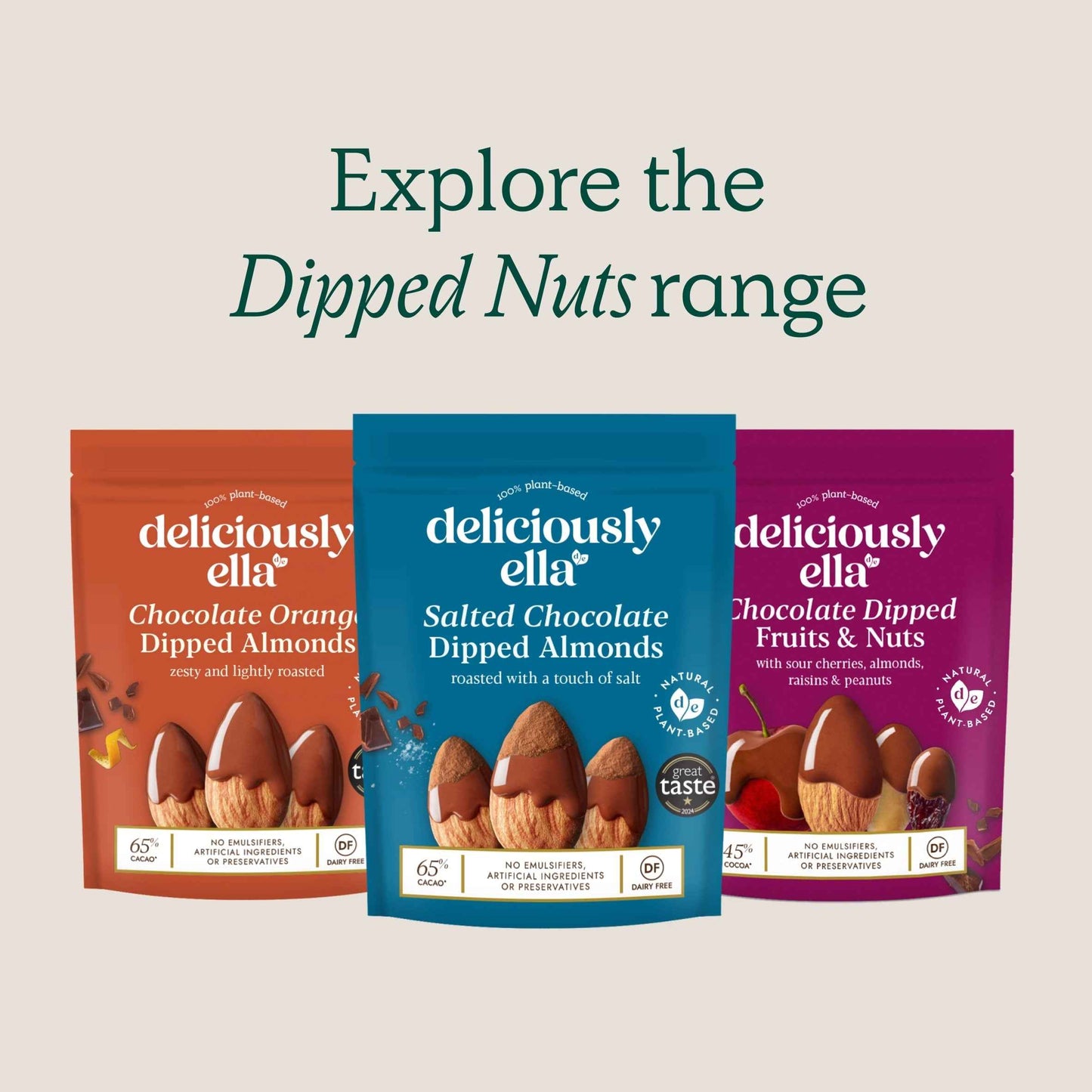 DELICIOUSLY ELLA Chocolate Dipped Fruit And Nuts 90g pack shot