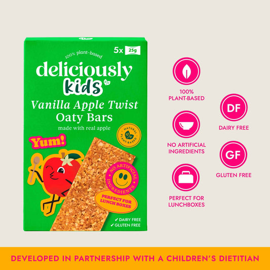 Deliciously Kids Vanilla Apple Twist Oaty Bars 5 X 25g