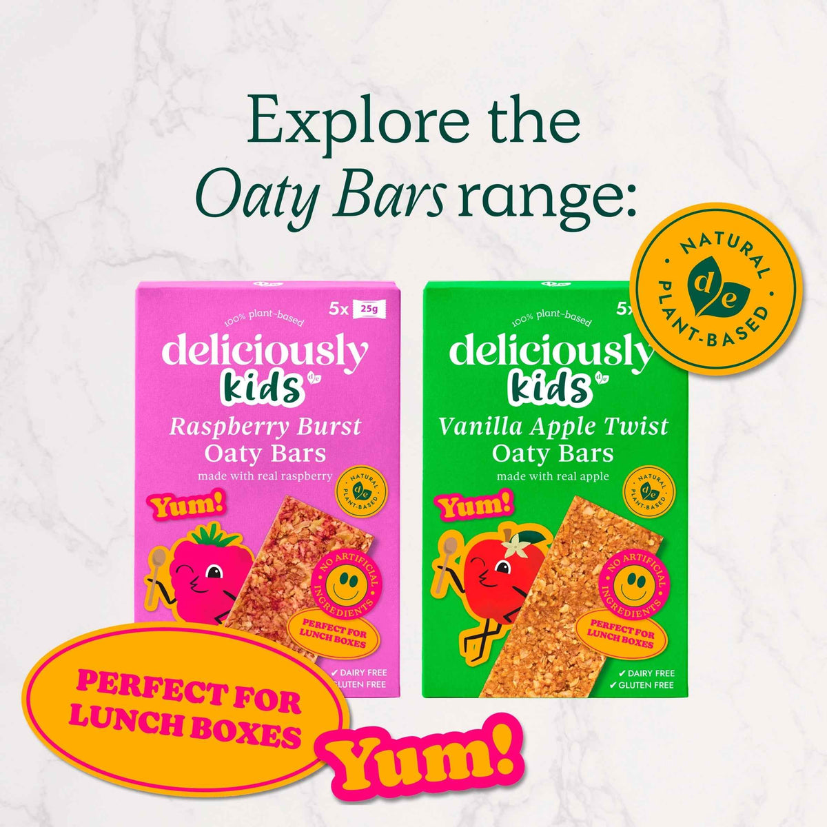 Deliciously Kids Vanilla Apple Twist Oaty Bars 5 X 25g pack shot