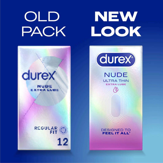 Durex Nude Ultra Thin Extra Lube Condoms 10s
