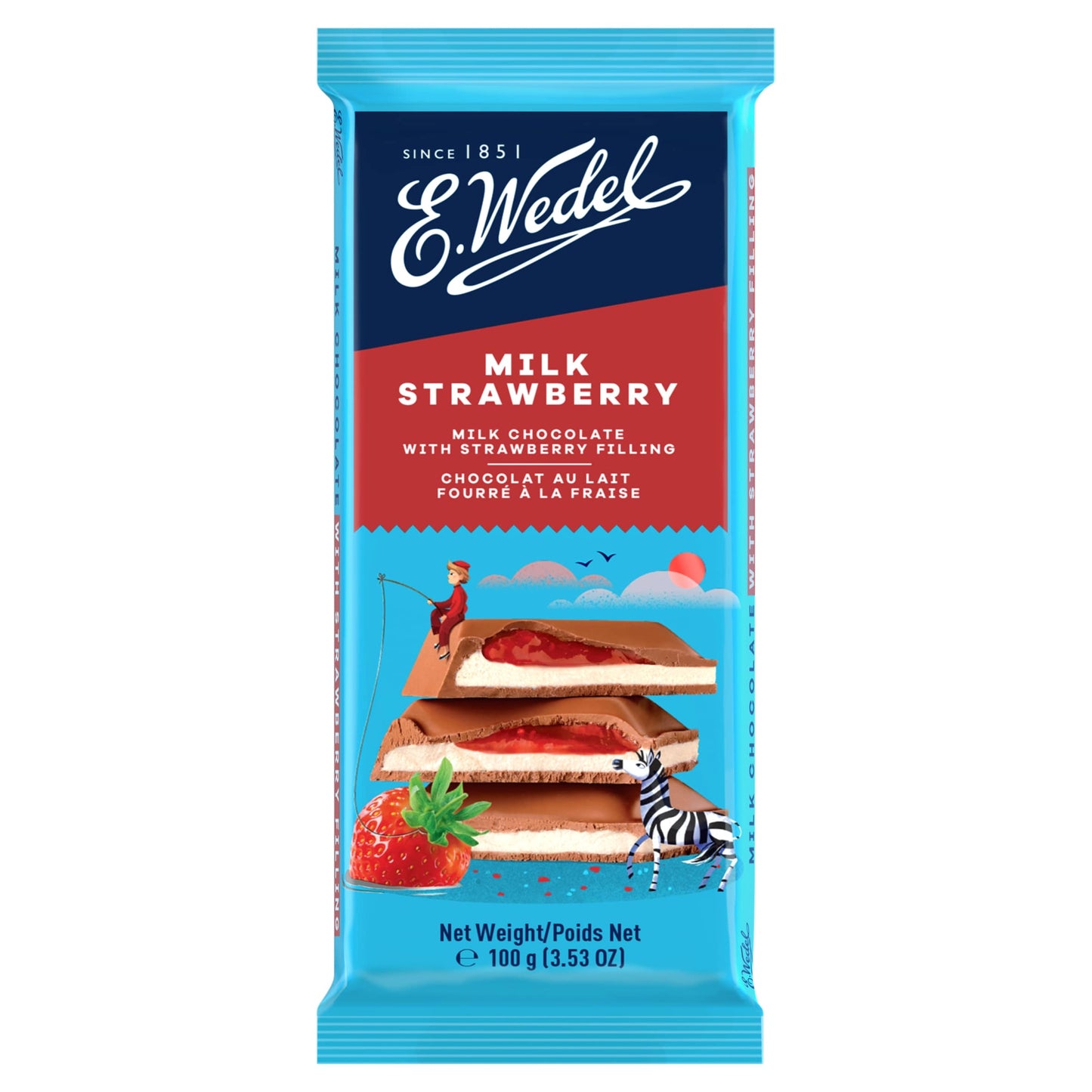 E.Wedel Milk Chocolate With Strawberry 100G — image 1