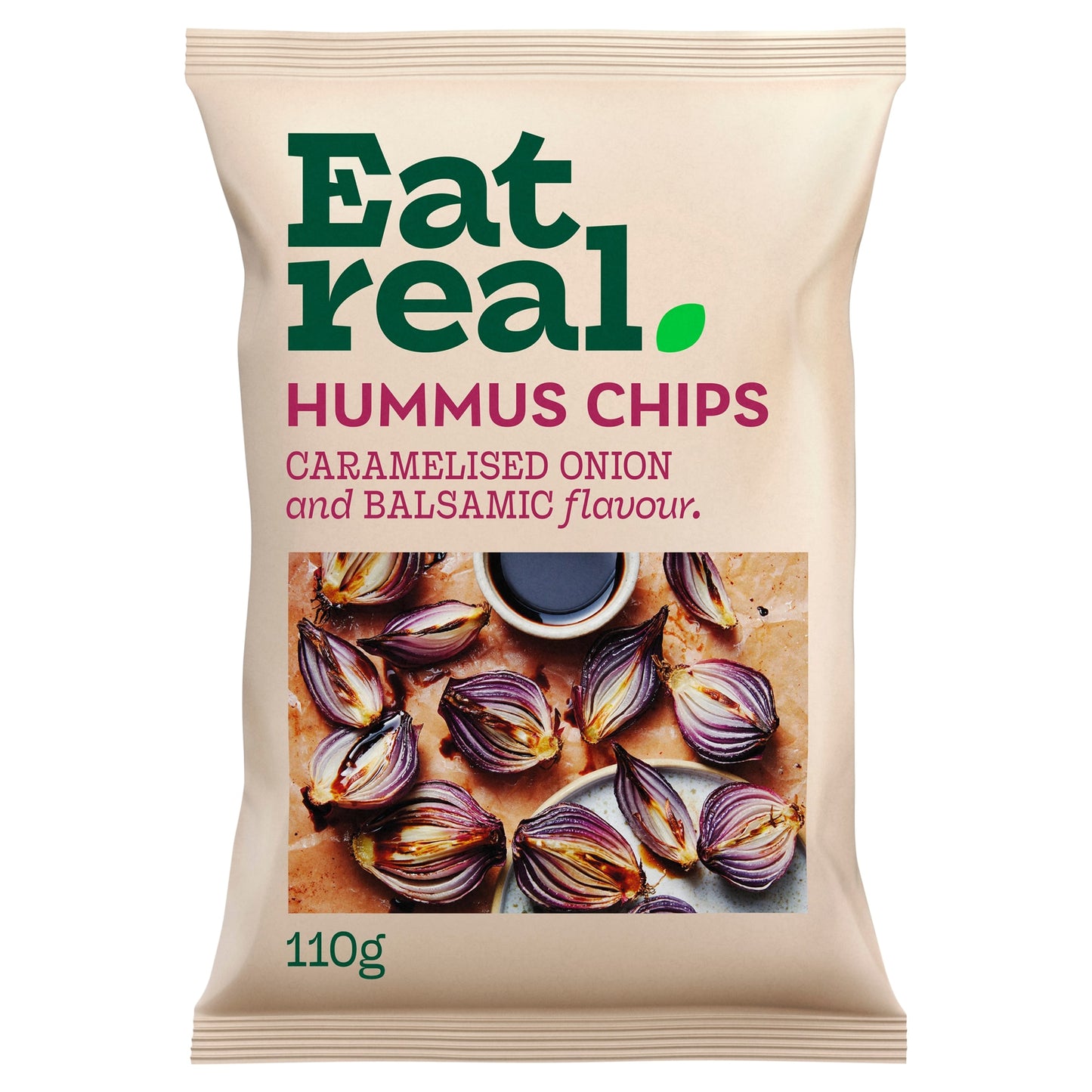 Eat Real Hummus Chips Caramelised Onion & Balsamic Vinegar 110G — image 1