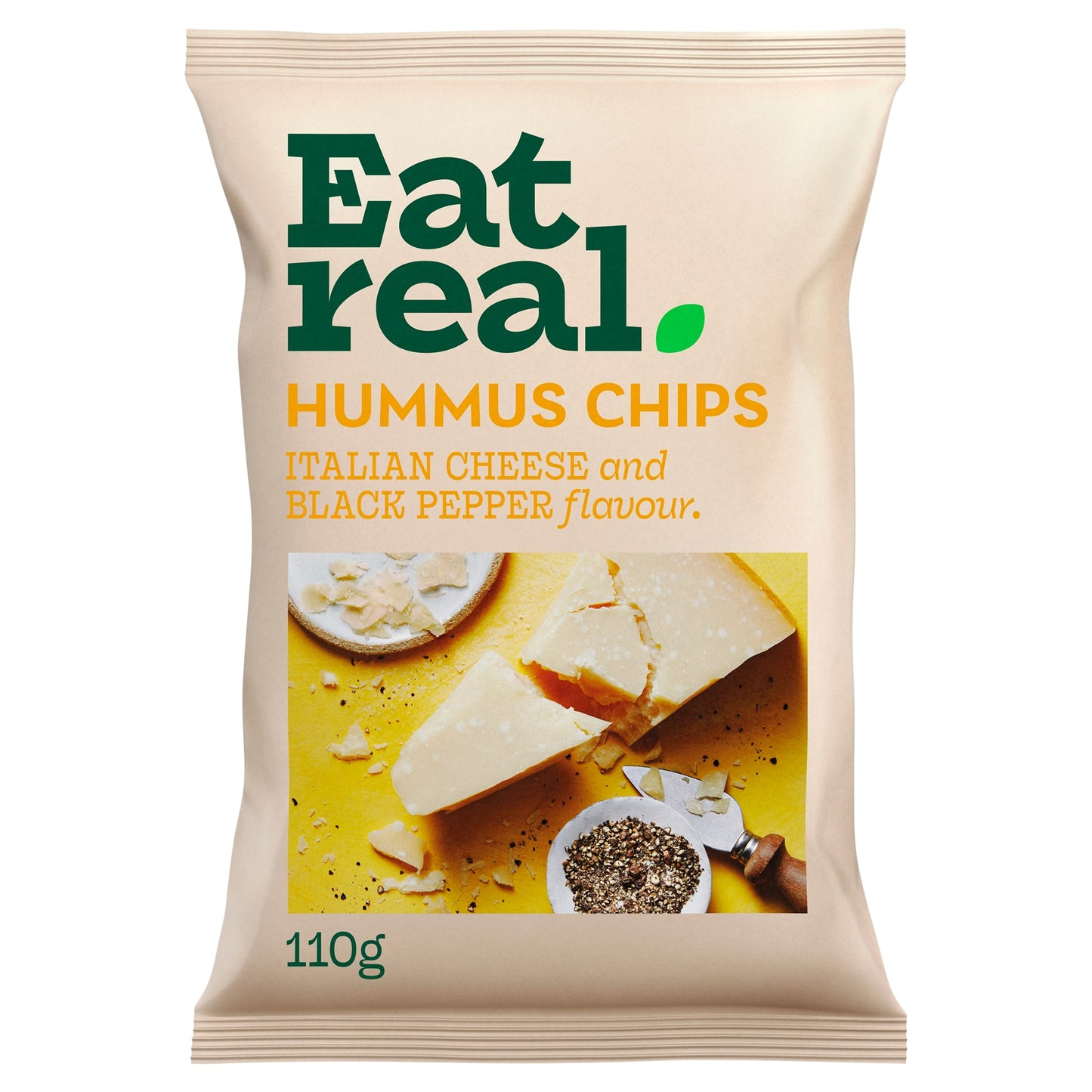 Eat Real Hummus Chips Italian Cheese & Black Pepper 110G — image 1