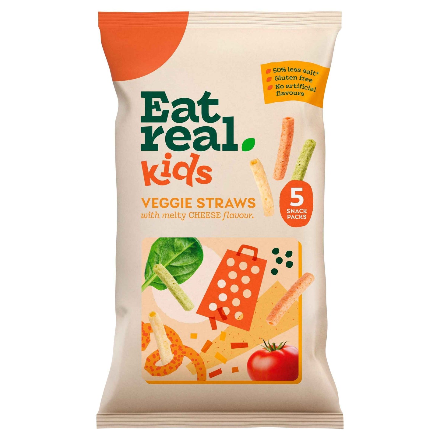 EAT REAL Kids Multipack Cheese Flavour Veggie Straws Tomato Kale &