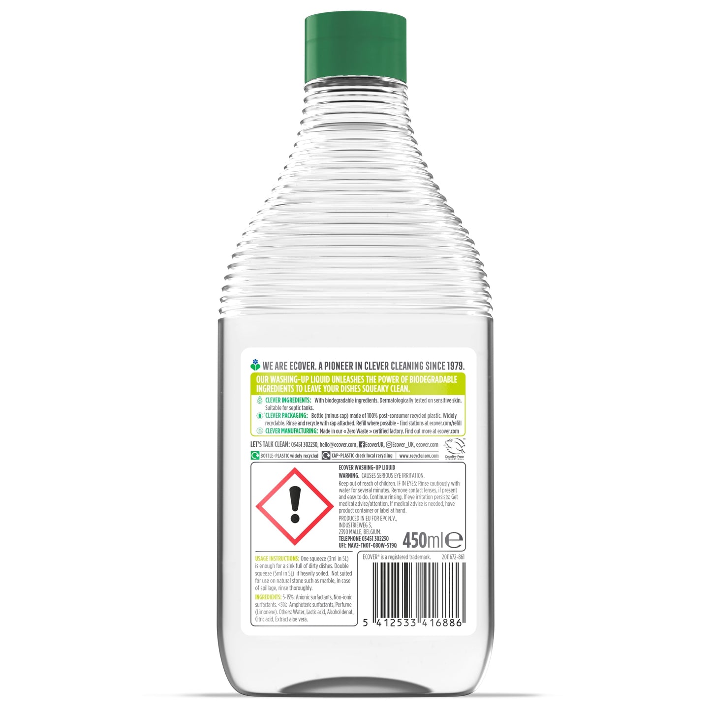 Ecover Washing Up Liquid Lemon And Aloe 450Ml — image 5
