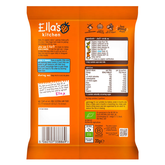 Ella's Kitchen Parsnip & Carrot Melty Puffs 20G — image 2