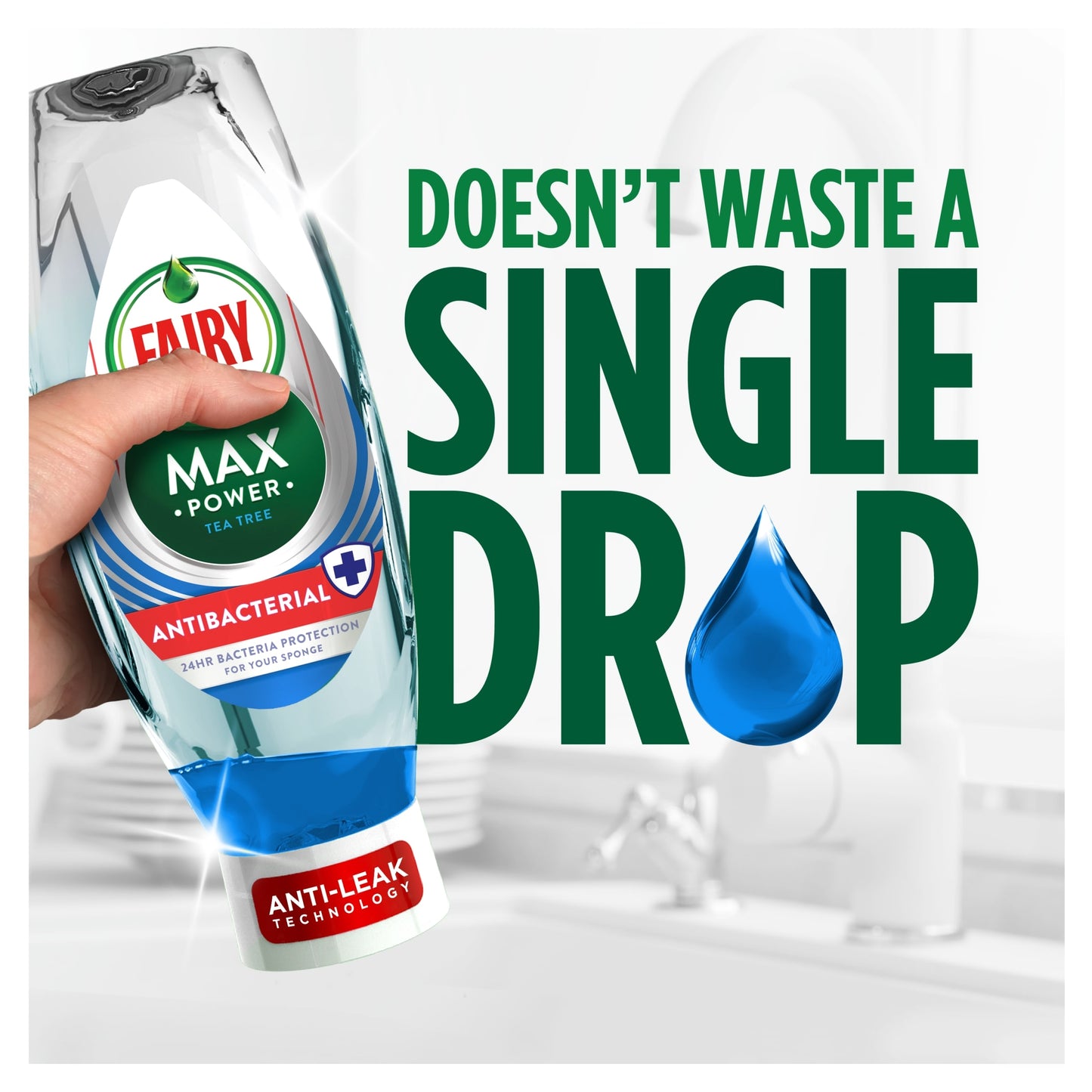Fairy Max Power Eucalyptus Anti-Bacterial Washing Up Liquid 545ml — image 4