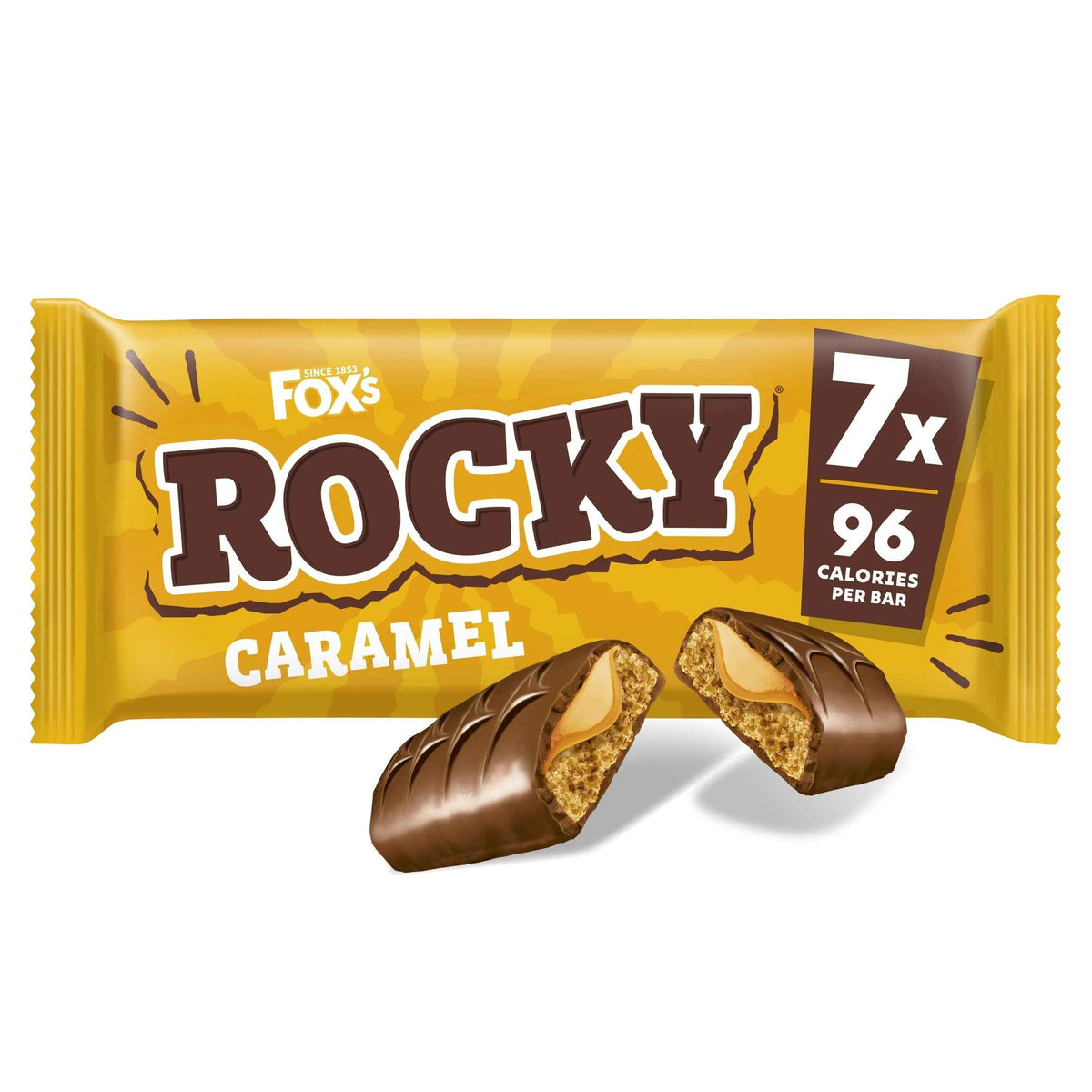 Fox's Biscuits ROCKY Caramel Biscuit Bars Multipack, 7 Pack 136.5g