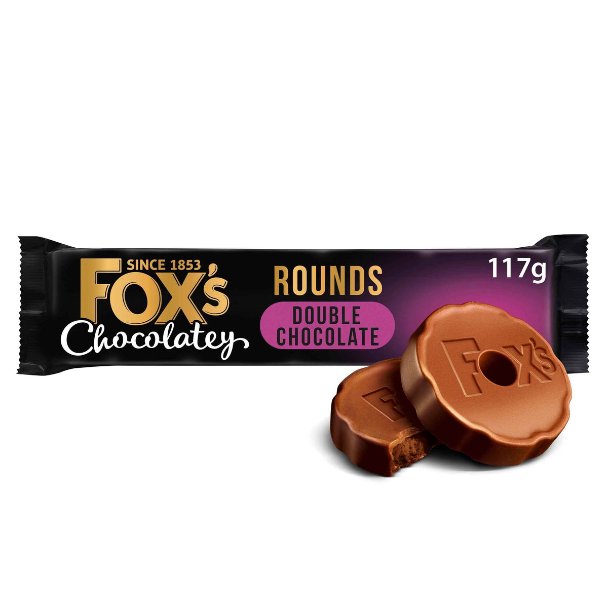 FOX'S Chocolatey Biscuits Double Chocolate Rounds 117g