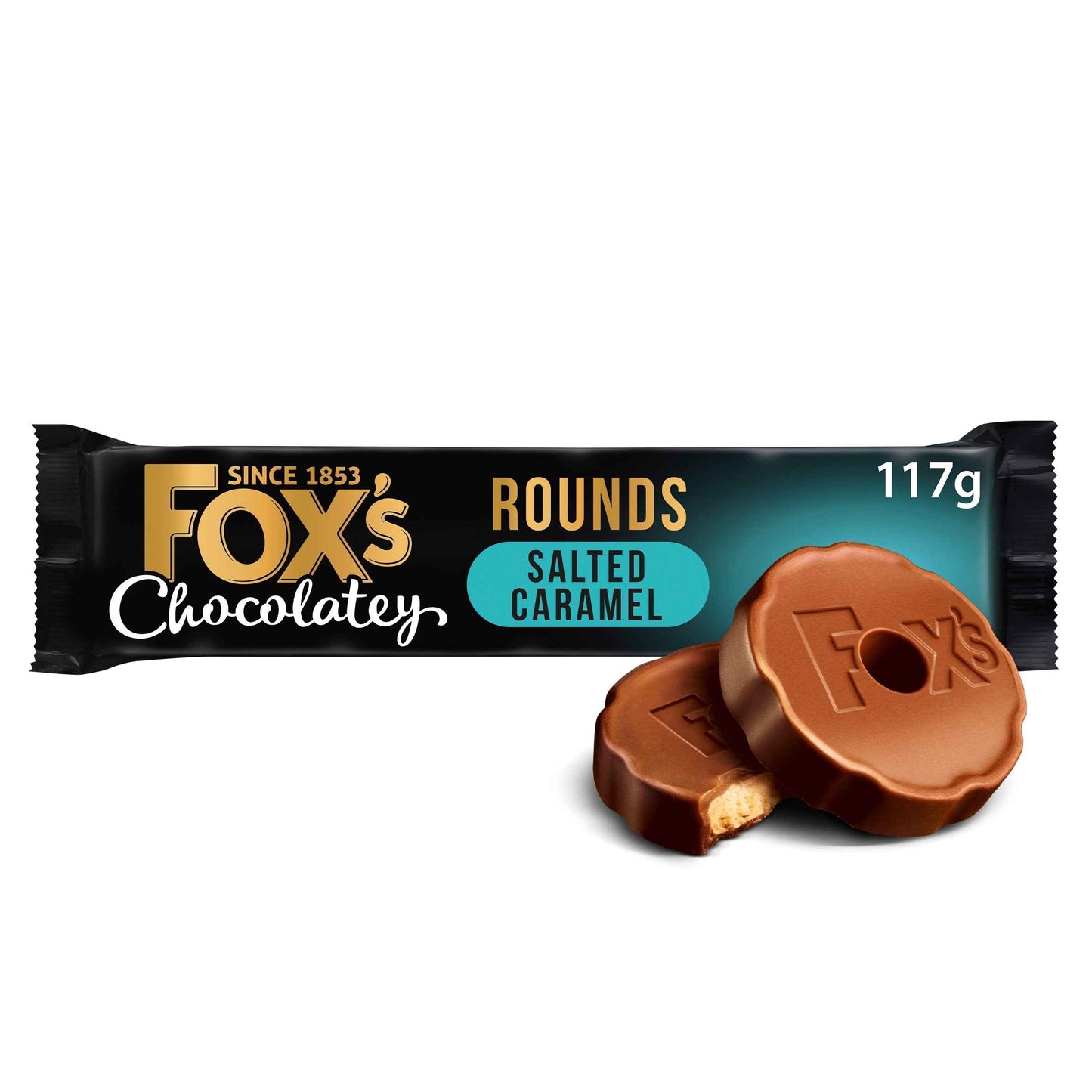 FOX'S Chocolatey Biscuits Salted Caramel Rounds 117g