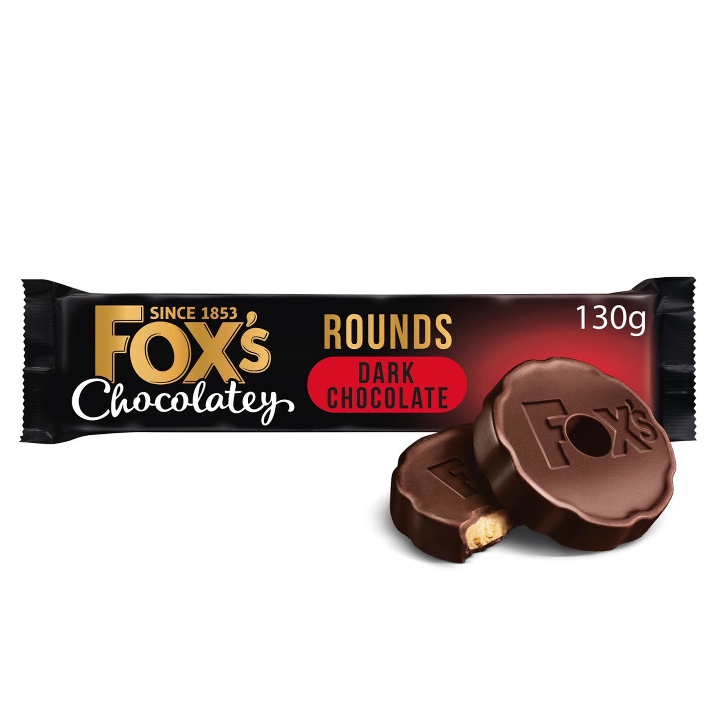 Fox's Fabulous Chocolatey Dark Chocolate Rounds 130g — image 1