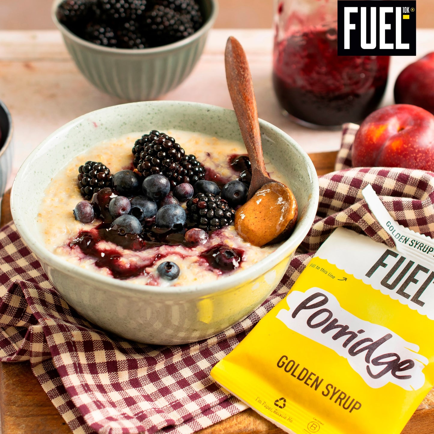 FUEL10K Golden Syrup Protein Porridge Oat Cereal Sachets 10x36g — image 5