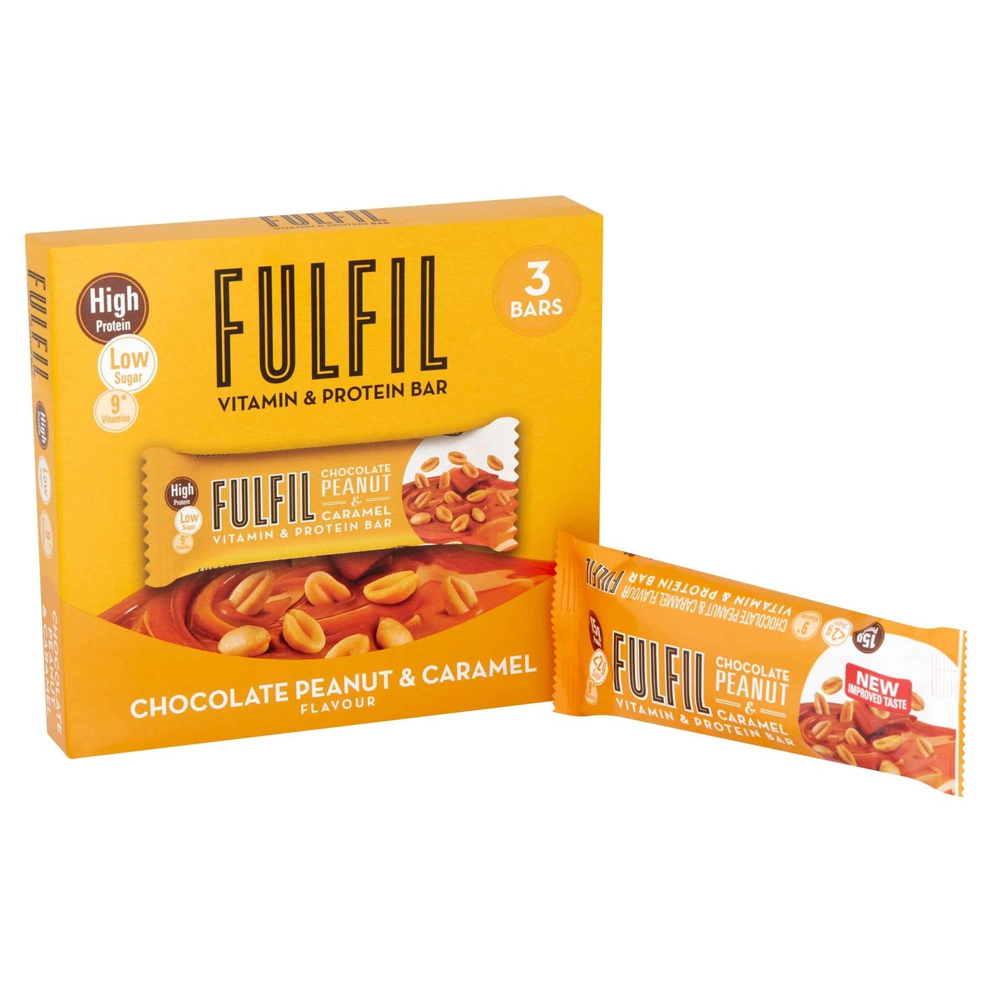 FULFIL Chocolate Peanut And Caramel Bar 3 X 40g 3x40g gallery