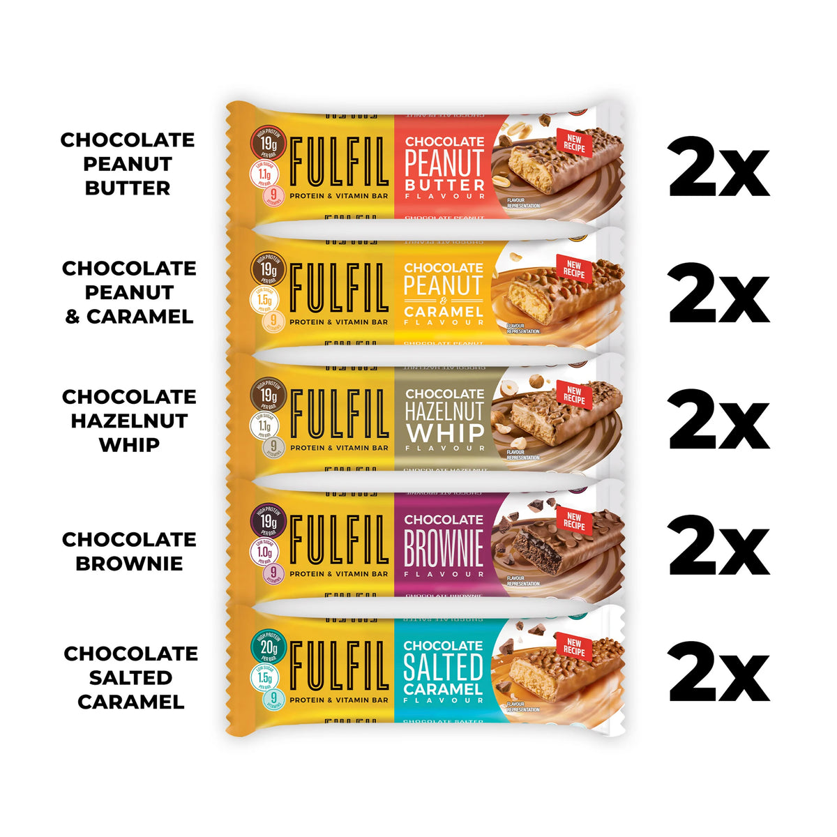 Fulfil Protein & Vitamin Bar Mixed Pack 10x55g — image 2