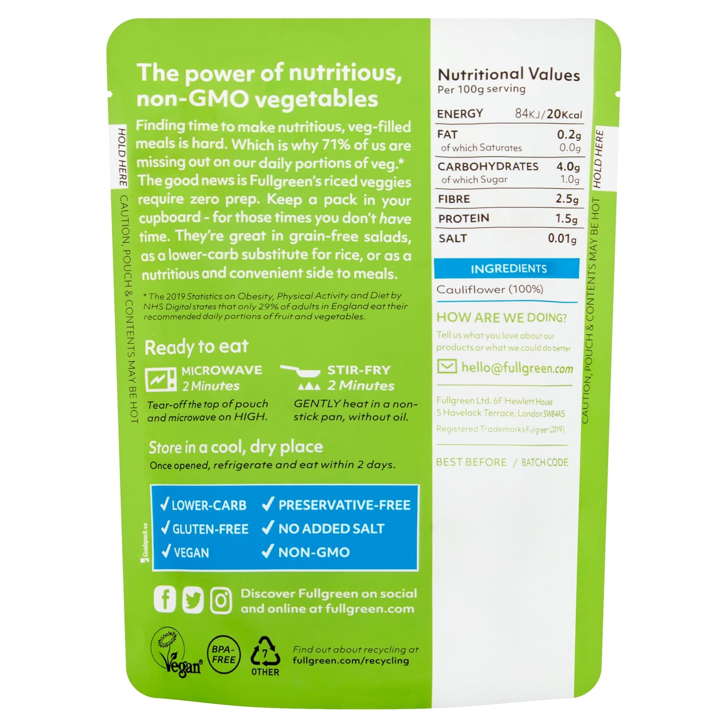 Fullgreen Riced Cauliflower 200G — image 2