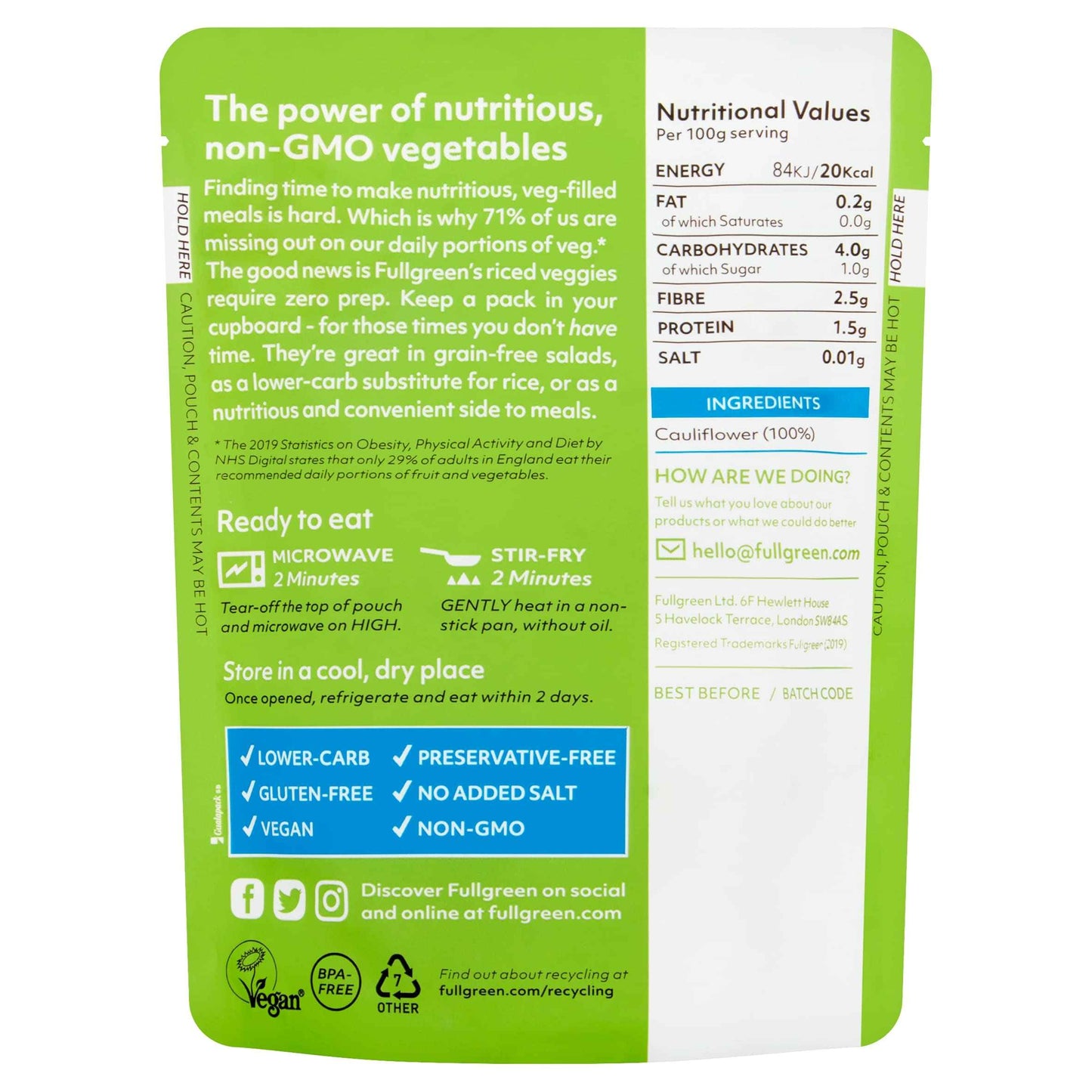 Fullgreen Riced Cauliflower 200g