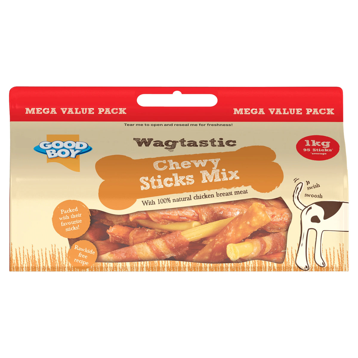 Good Boy Wagtastic Chewy Sticks Mix Dog Treats 1kg — image 1