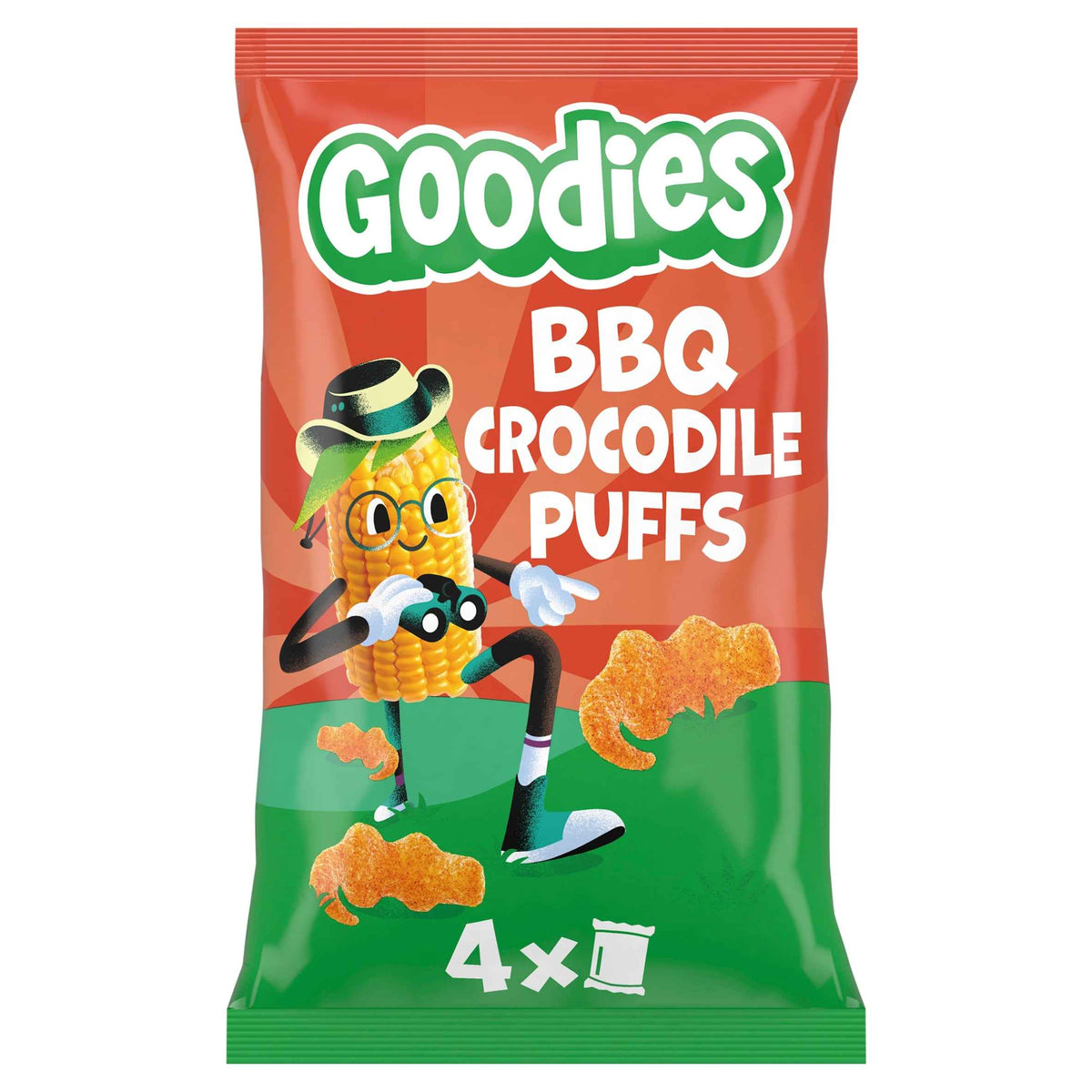 Goodies Crocodile Puffs Bbq 4x12g 4x12g pack