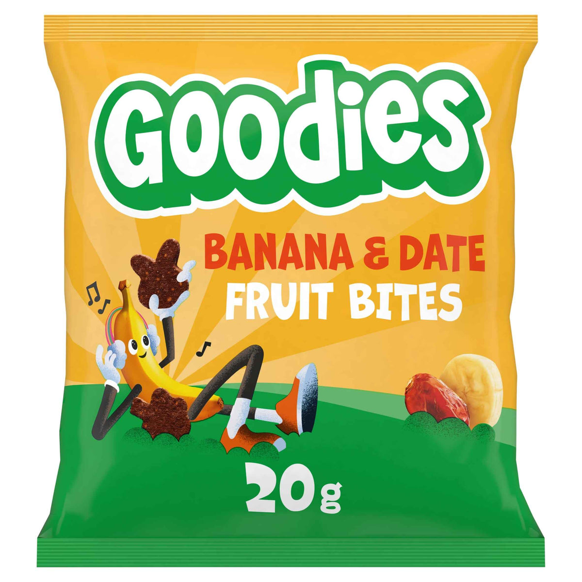 Goodies Kids Snack Banana & Date Fruit Bites 20g 20g pack