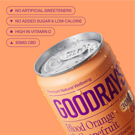 Goodrays Natural Cbd Blood Orange & Grapefruit Drink 4 X 250Ml — image 2