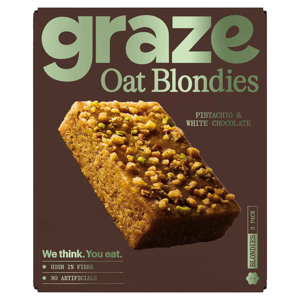 GRAZE Pistachio & White Chocolate Oat Blondies 3x45g 3x45g pack