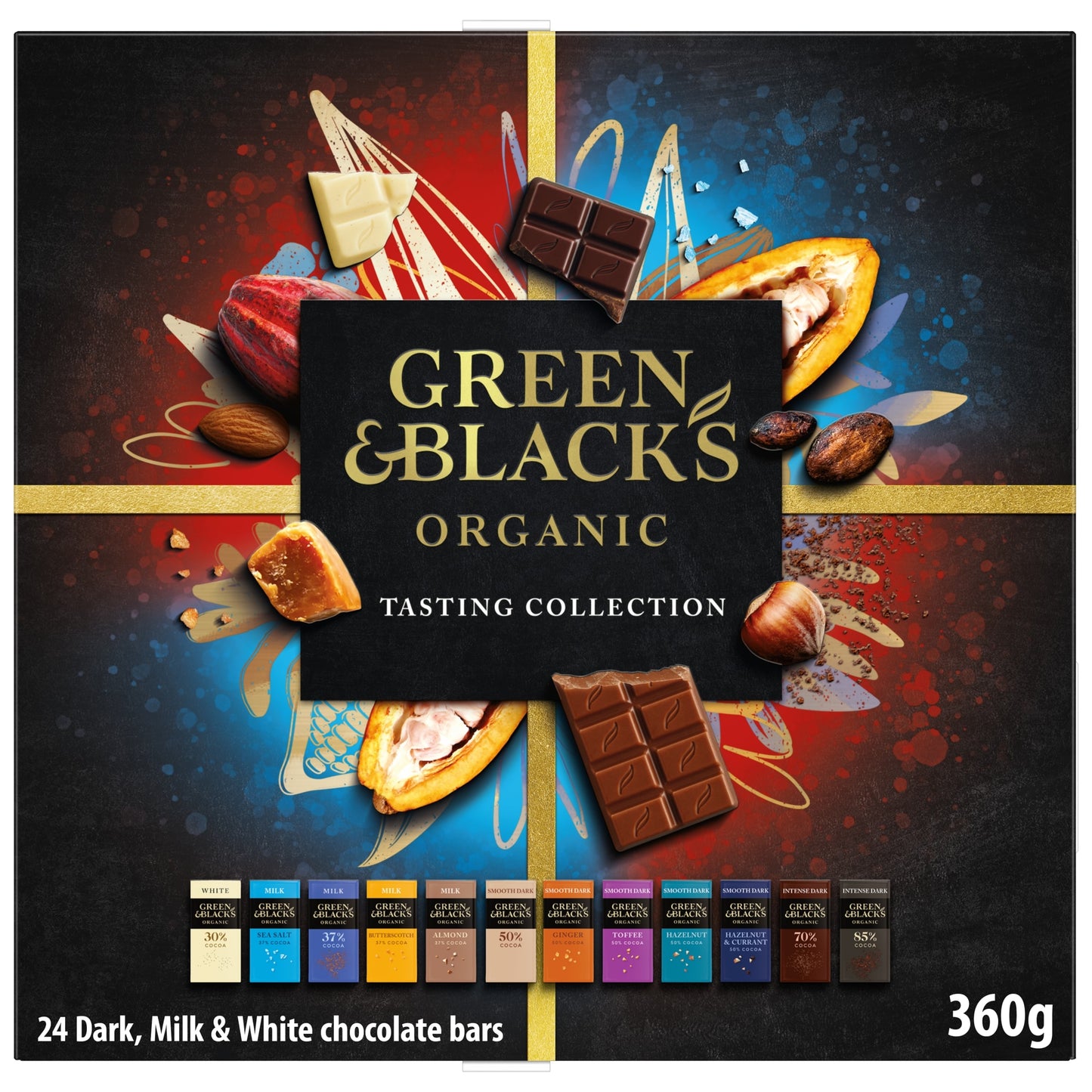 GREEN & BLACK'S Organic Dark, Milk & White Collection 24X15g — image 1
